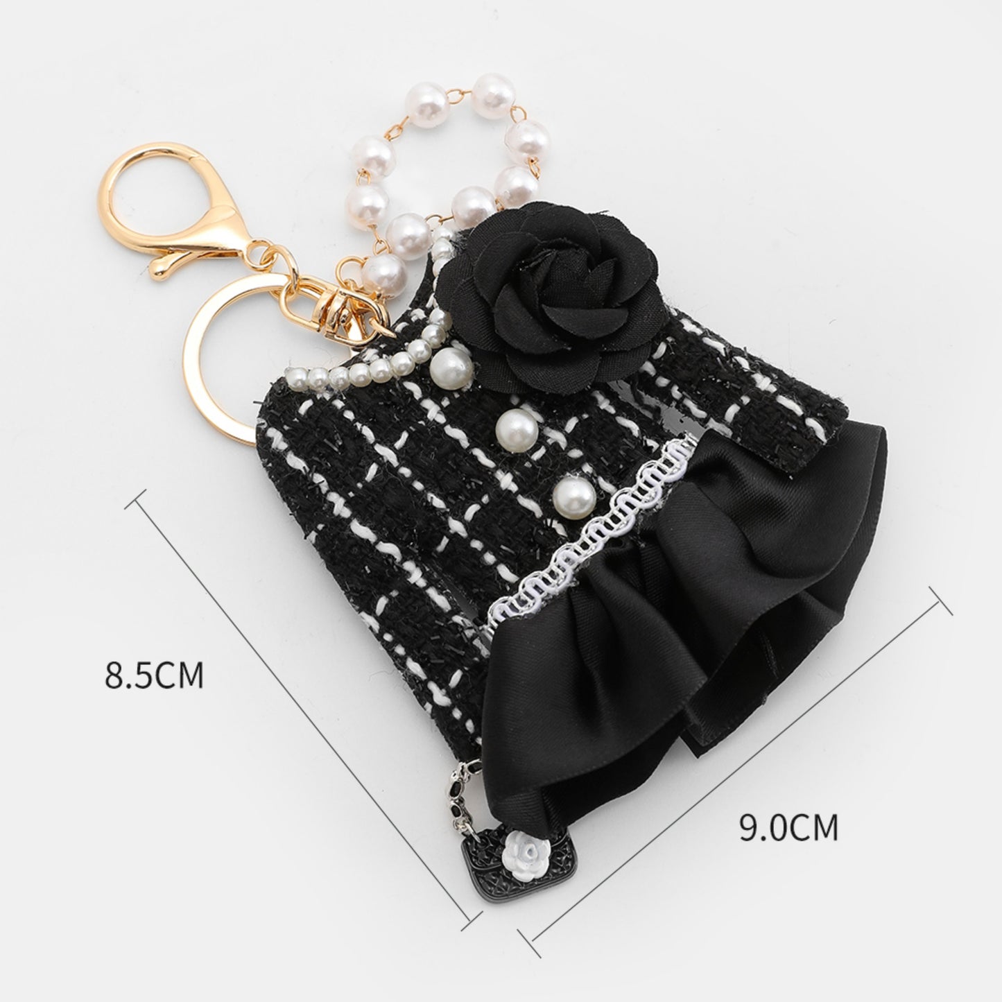High-end skirt charm, backpack keychain, cute small accessories for women, clothing style bag pendant