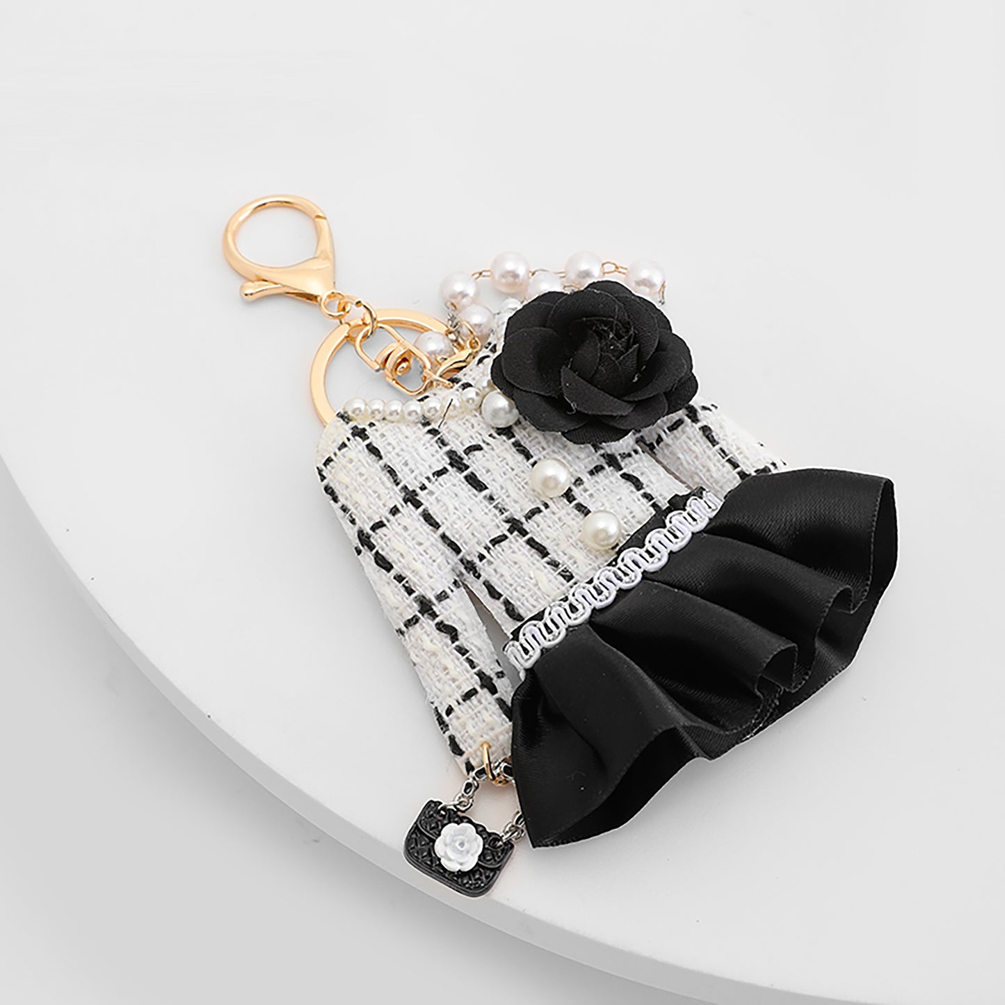 High-end skirt charm, backpack keychain, cute small accessories for women, clothing style bag pendant