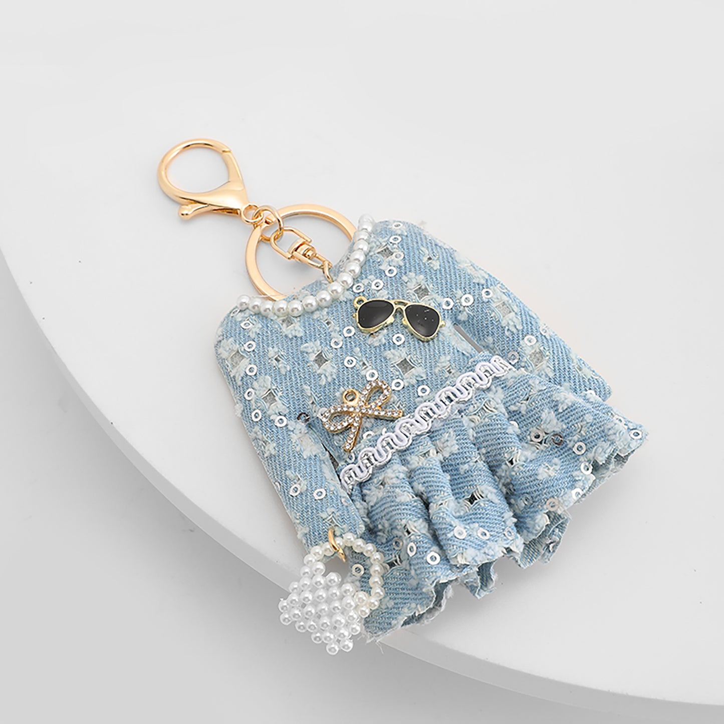 High-end skirt charm, backpack keychain, cute small accessories for women, clothing style bag pendant