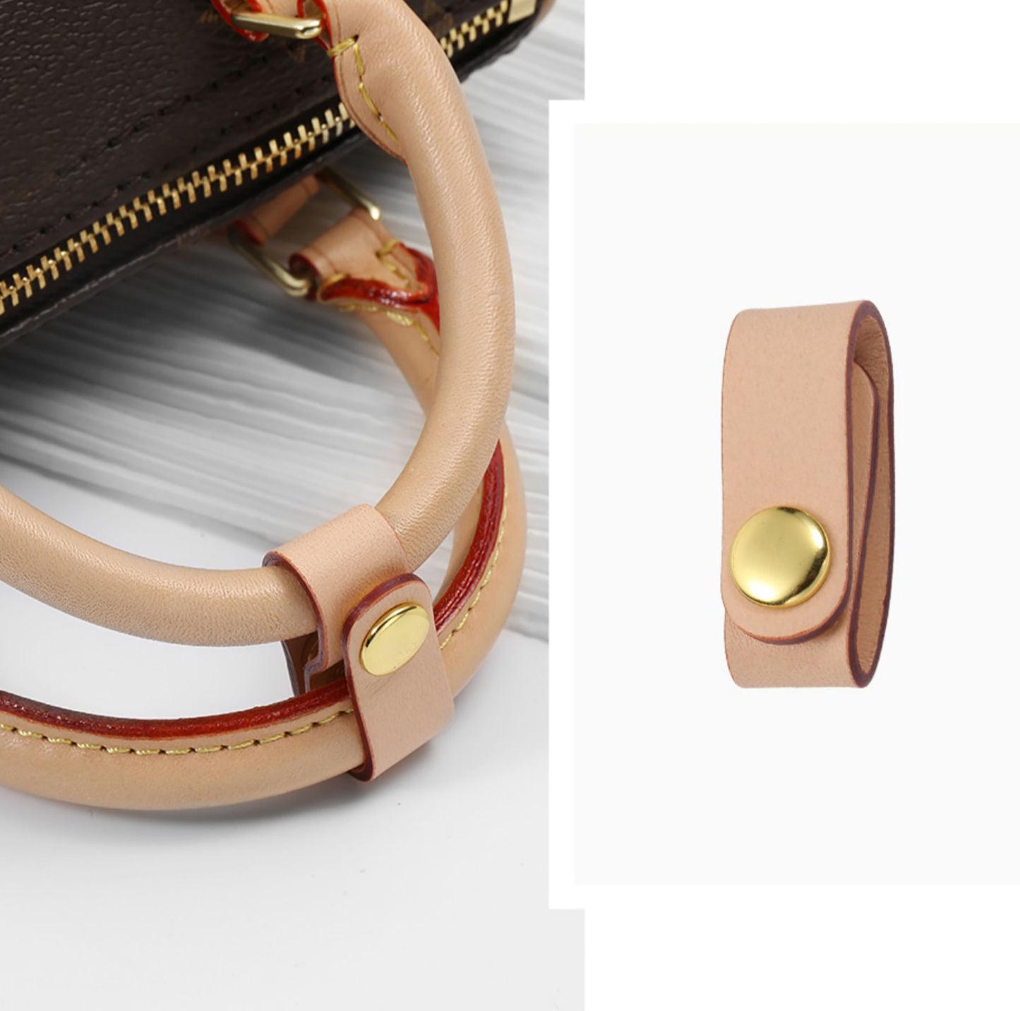 Bag strap shortening buckle, genuine leather bag accessory, strap length adjuster