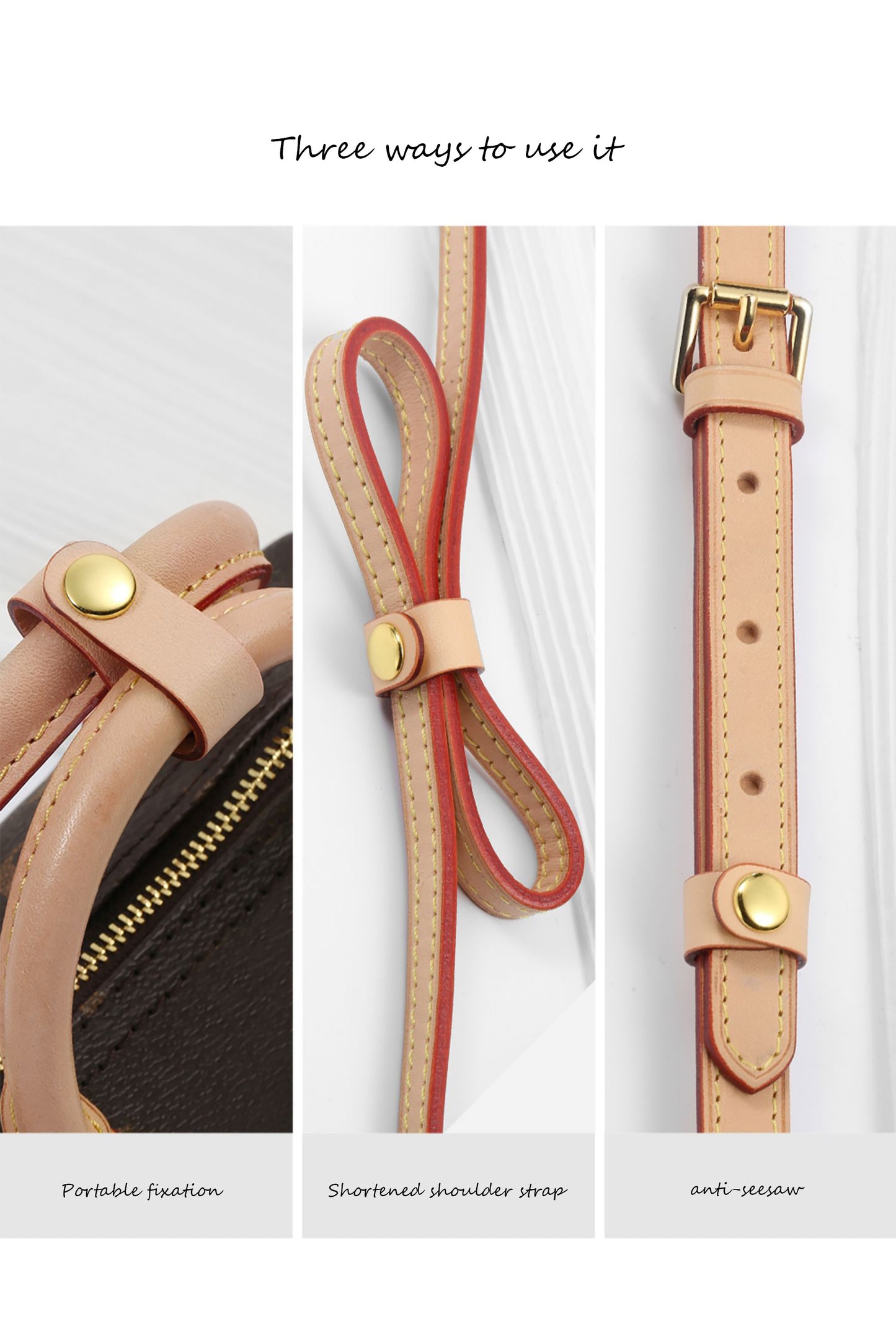 Bag strap shortening buckle, genuine leather bag accessory, strap length adjuster