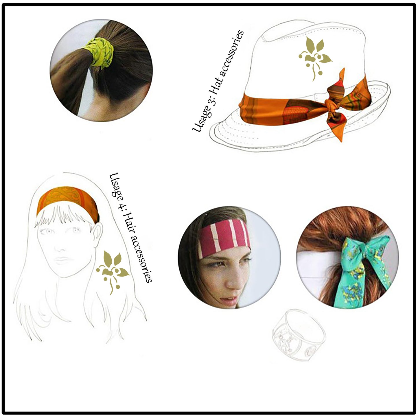 Stylish Silk Scarf for Bags, Neck, and Hats - Versatile Fashion Accessory