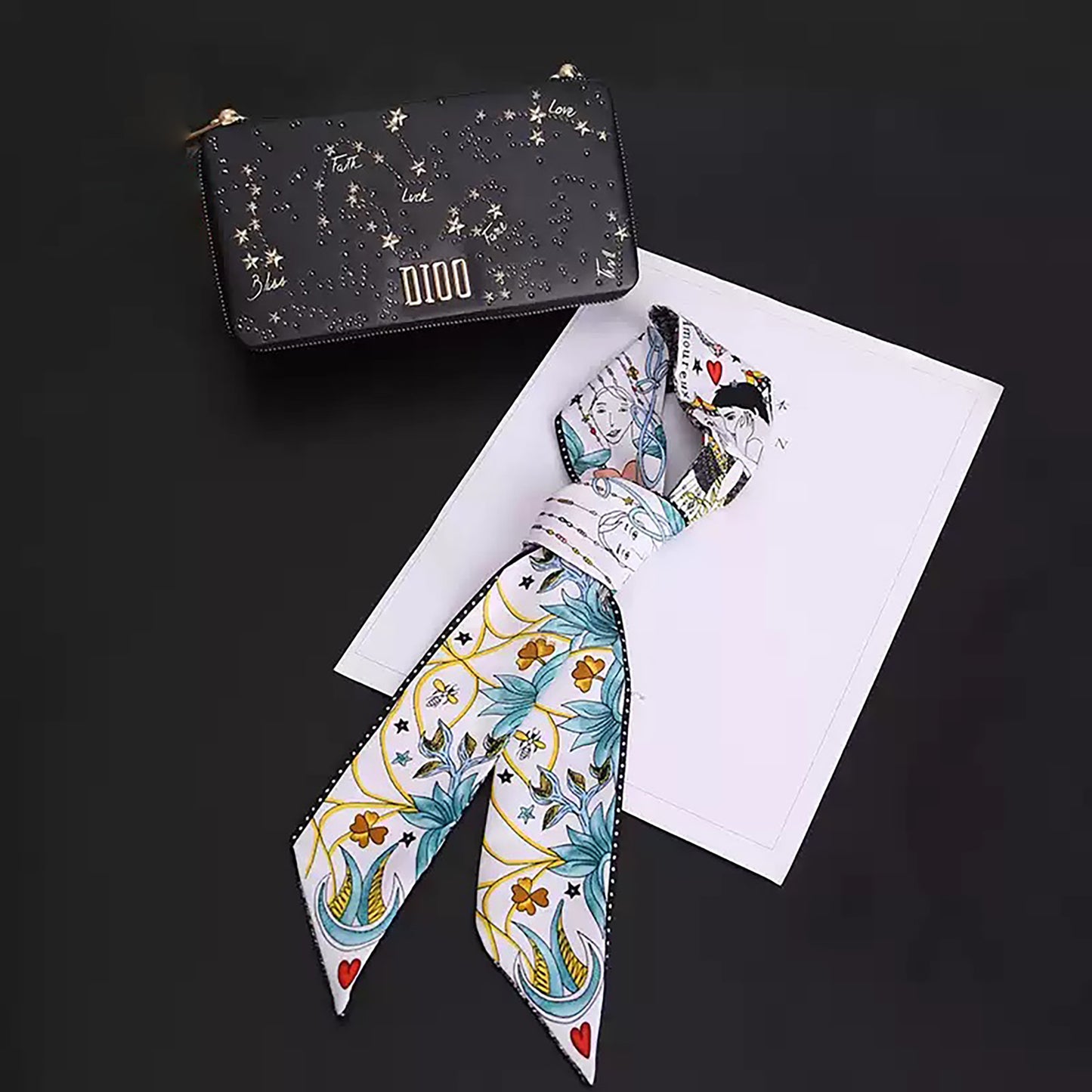 Stylish Silk Scarf for Bags, Neck, and Hats - Versatile Fashion Accessory