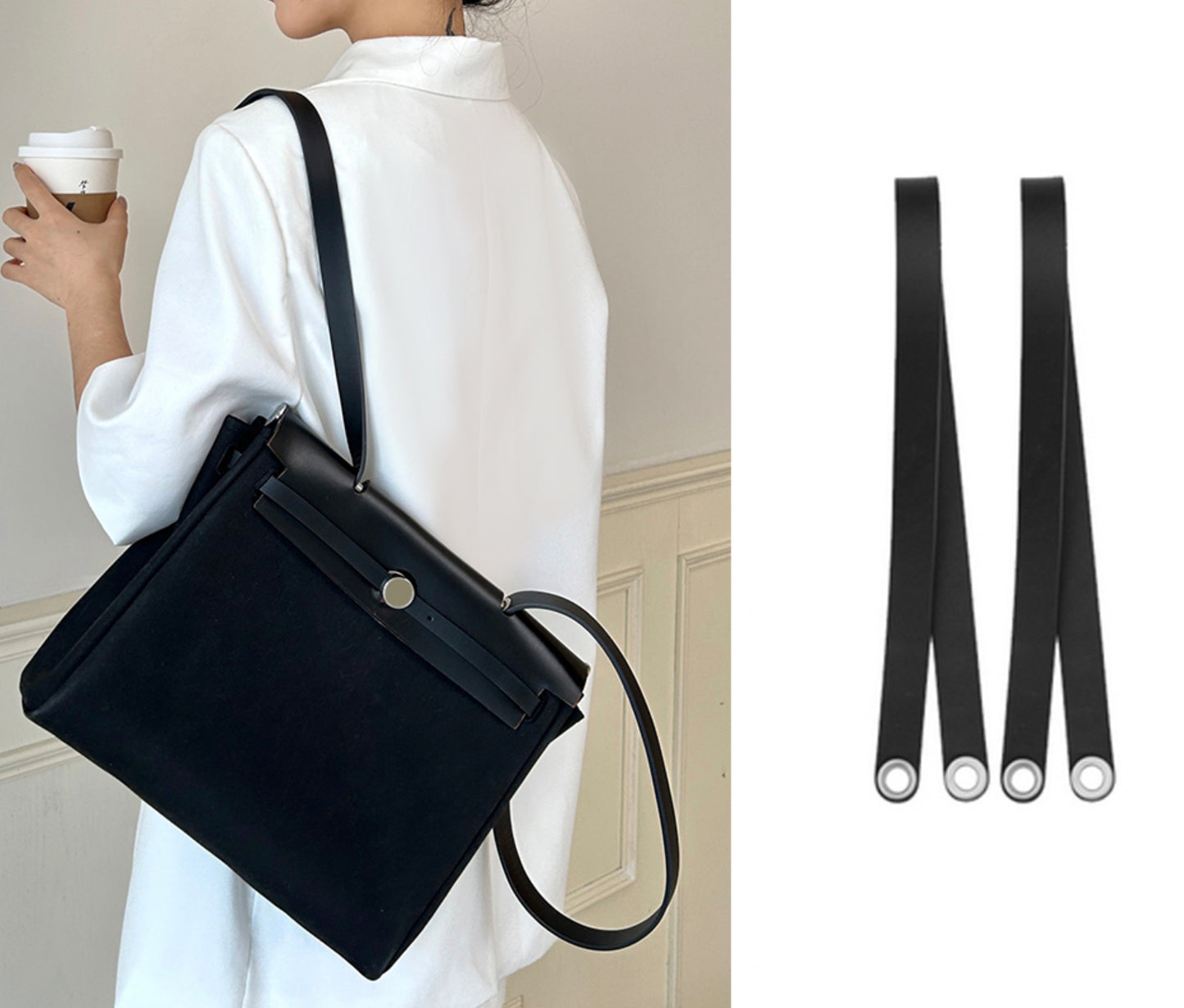 Handmade Genuine Leather Shoulder Straps for Herbag – 2cm Wide, Transform Your Bag into a Backpack, Replacement Straps