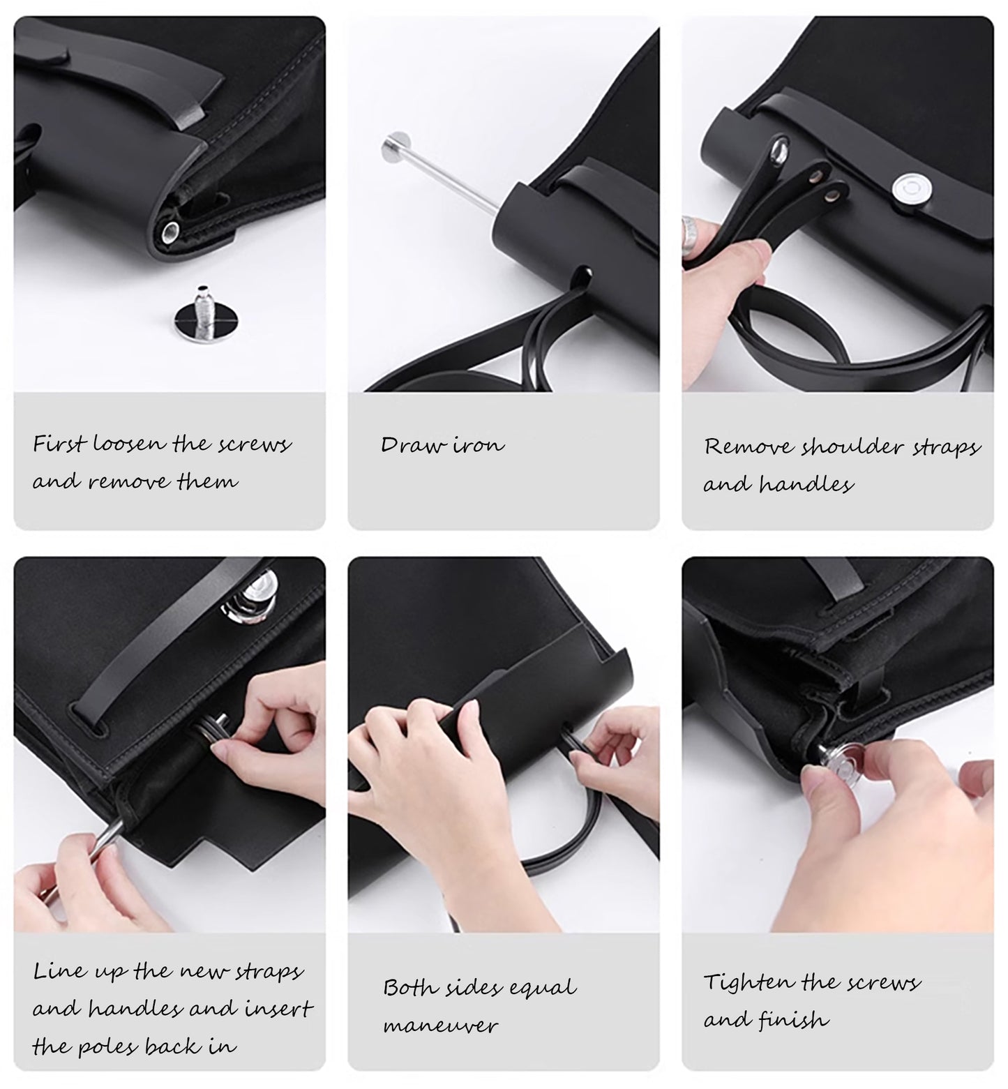 Handmade Genuine Leather Shoulder Straps for Herbag – 2cm Wide, Transform Your Bag into a Backpack, Replacement Straps