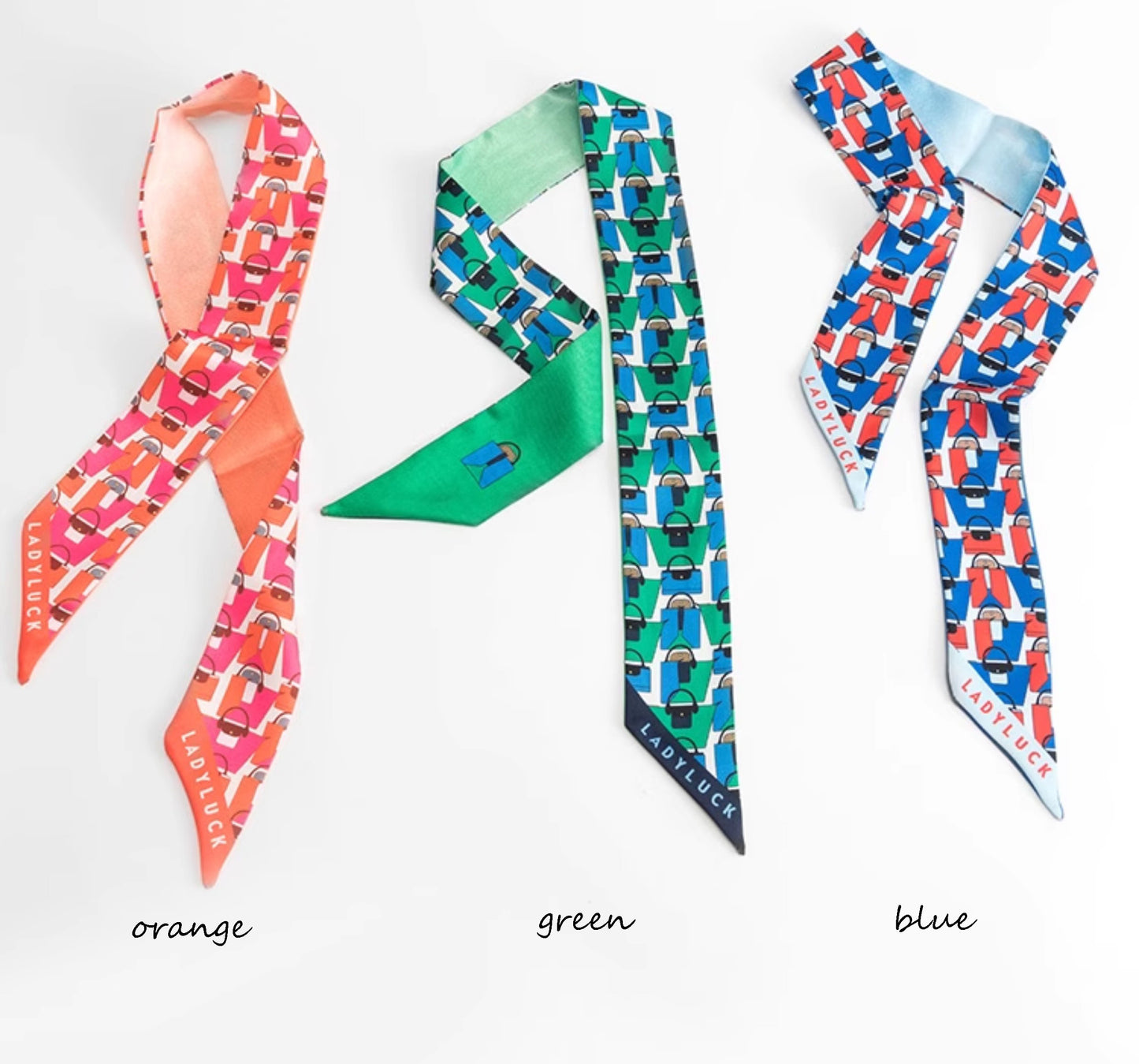 Handle bandana scarf, 85cm long scarf strap, fashionable handbag scarf accessory,Scarf for Bags