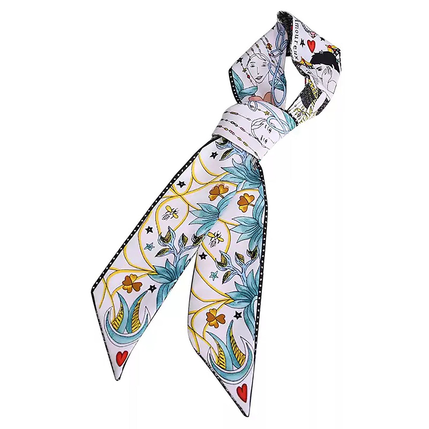 Stylish Silk Scarf for Bags, Neck, and Hats - Versatile Fashion Accessory