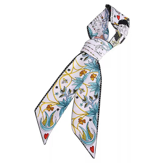 Stylish Silk Scarf for Bags, Neck, and Hats - Versatile Fashion Accessory