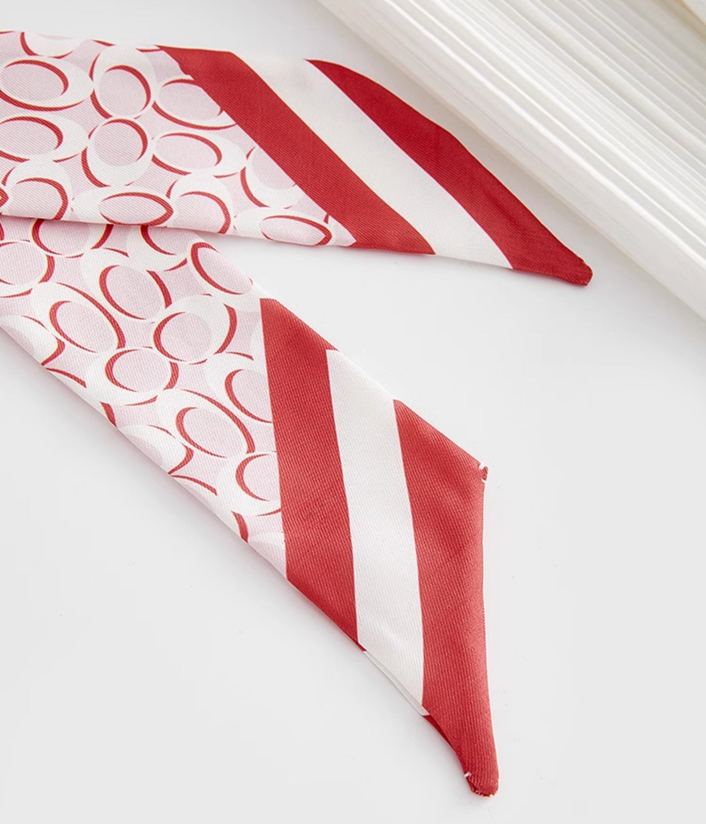 Bag decoration silk scarf, fashionable handbag silk scarf accessory, made of nylon fabric, hand-stitched silk scarf accessory