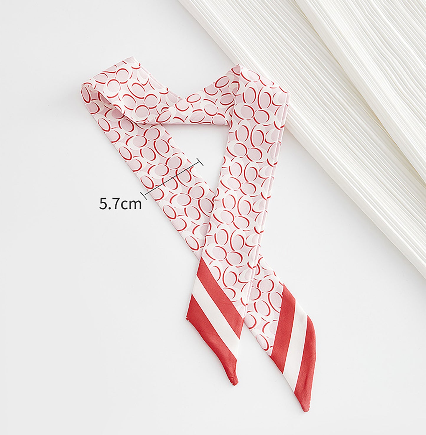 Bag decoration silk scarf, fashionable handbag silk scarf accessory, made of nylon fabric, hand-stitched silk scarf accessory