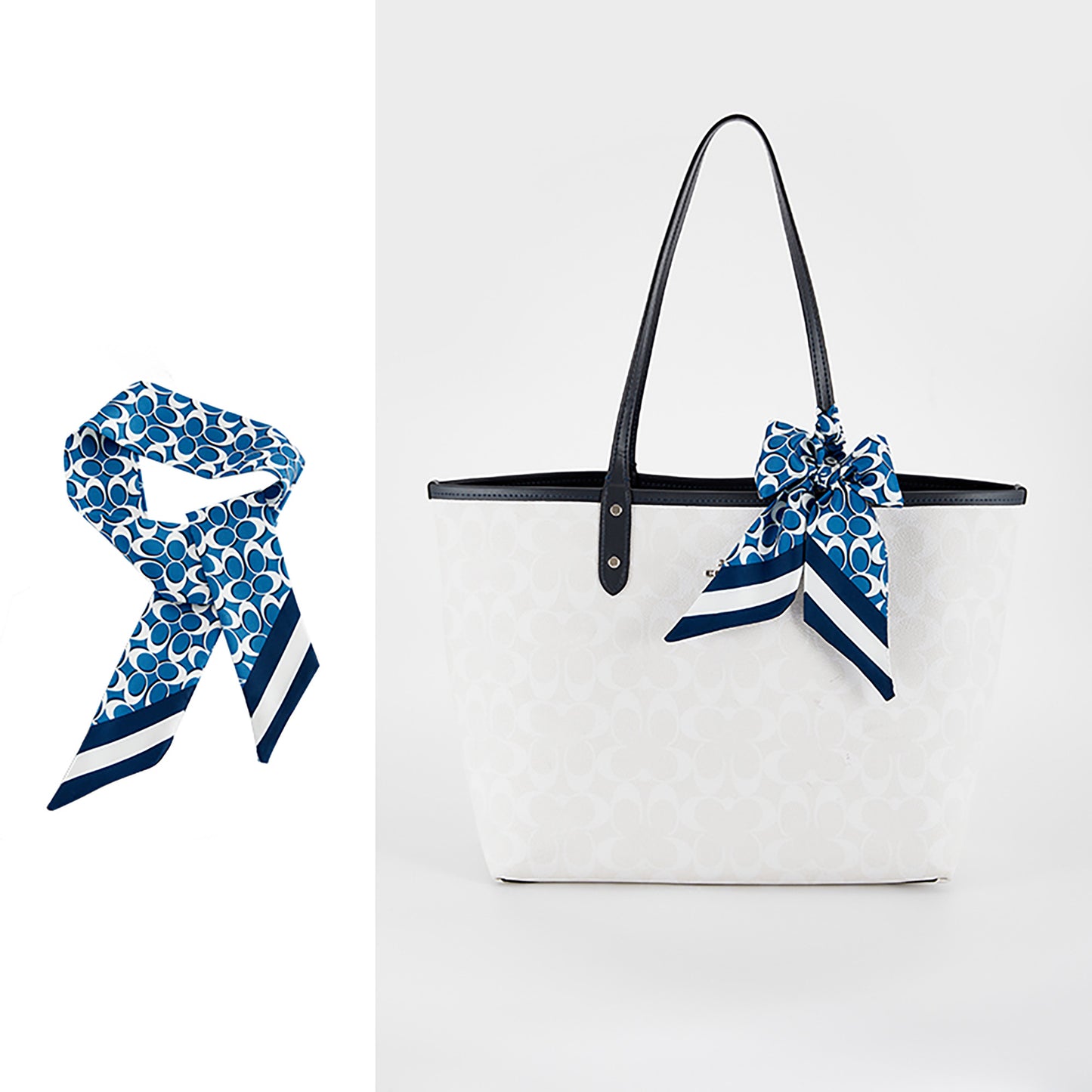 Bag decoration silk scarf, fashionable handbag silk scarf accessory, made of nylon fabric, hand-stitched silk scarf accessory