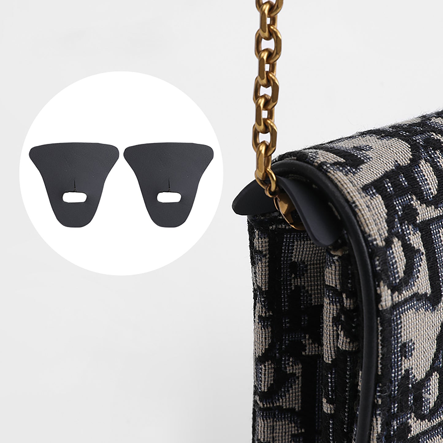 Handmade Leather Anti-Wear Pads for Saddle Bags & WOC Shoulder Strap Chains – Durable & Elastic Protection for Hardware