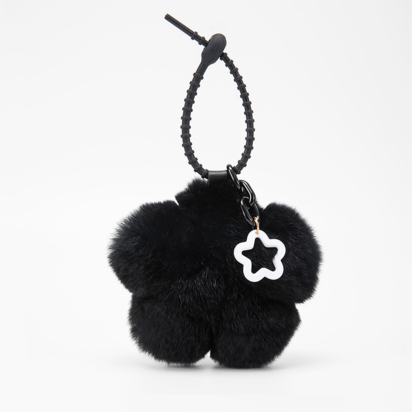 Cute Angora Rabbit Fur Small Flower Bag Pendant Car Keychain Backpack High-End Decoration
