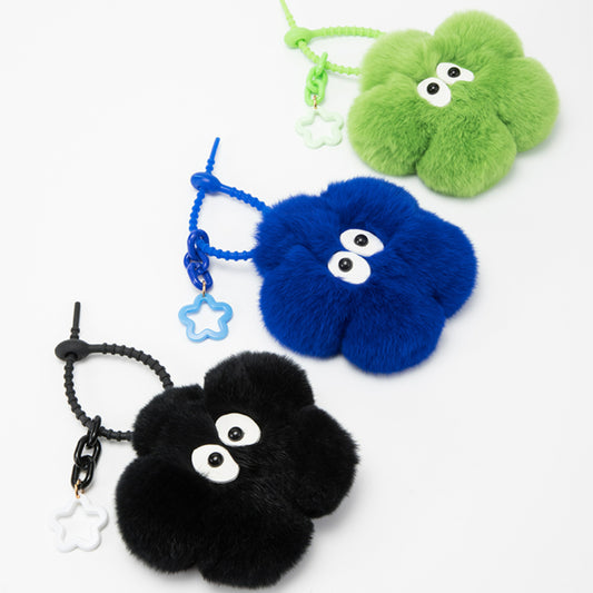Cute Angora Rabbit Fur Small Flower Bag Pendant Car Keychain Backpack High-End Decoration