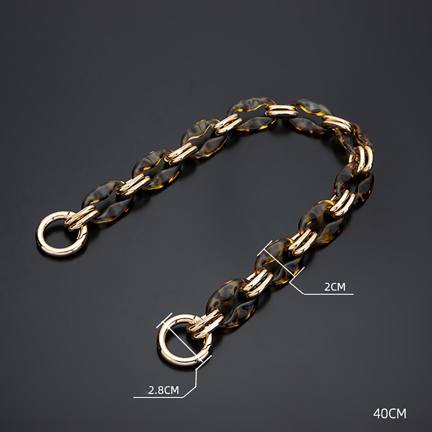 Bag handle chain, acrylic material hand-carry strap, short bag chain accessories for bag transformation