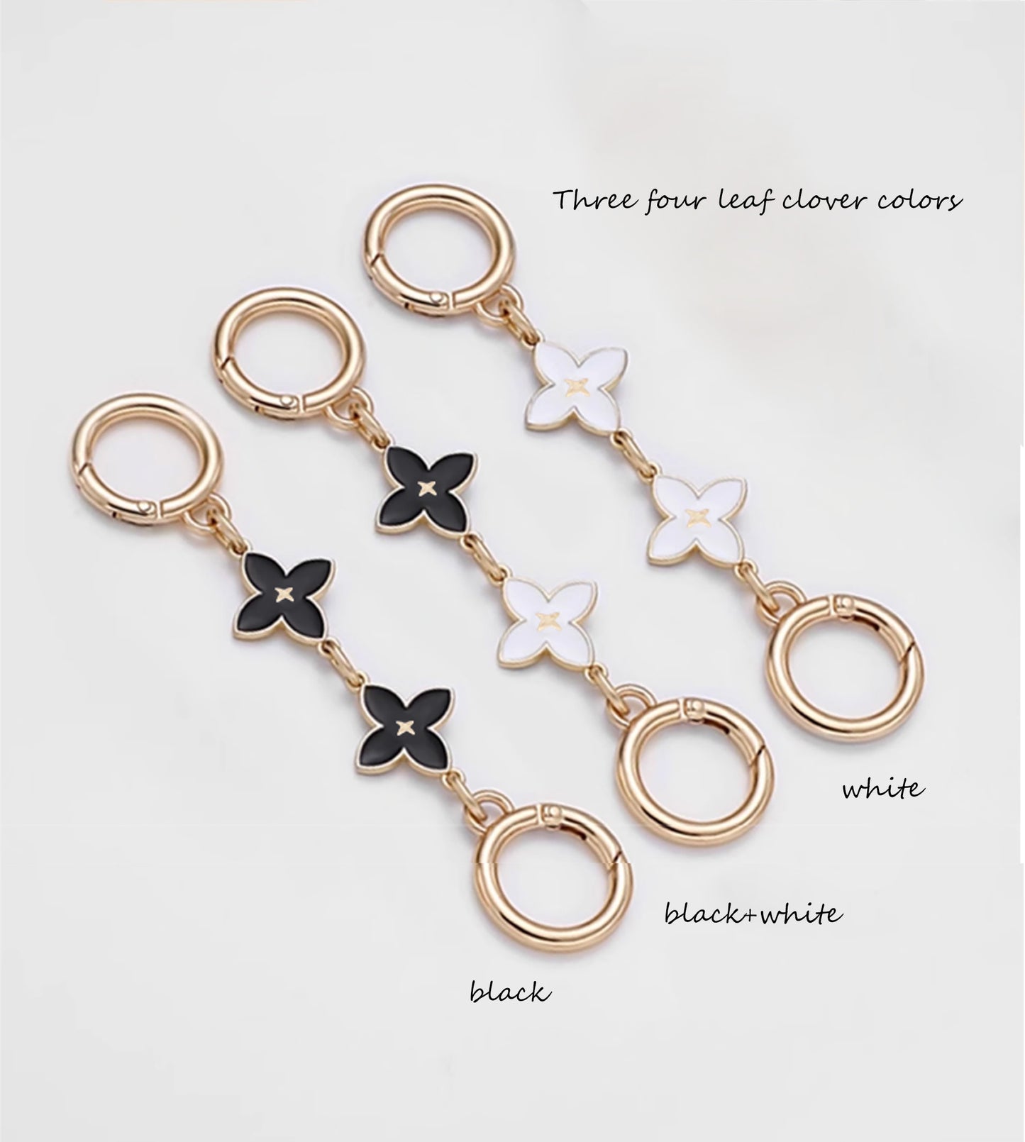 Metal Chain Extension with Four-Leaf Clover Design – Replacement Strap for Small Shoulder & Clutch Bags