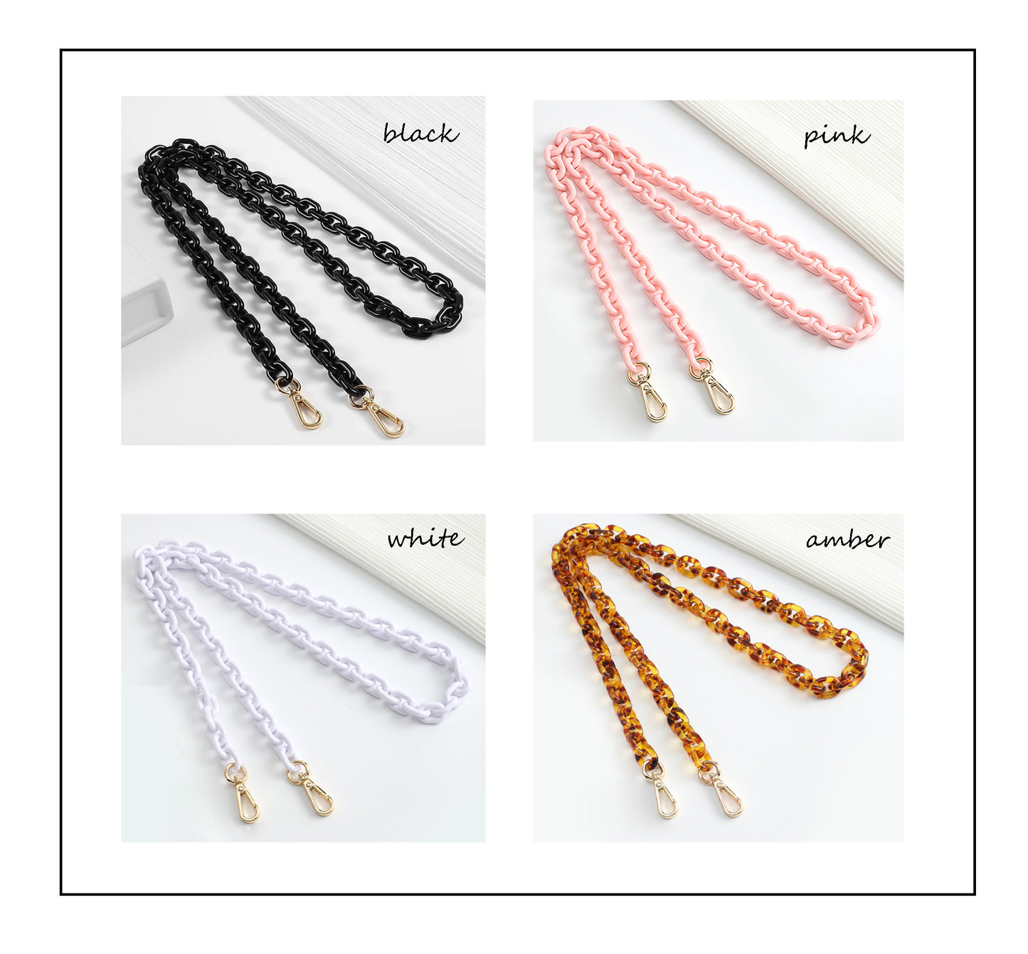 Resin Shoulder Strap for BAO BAO CARAT, Acrylic Chain Crossbody Accessory