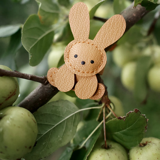 Cute Little White Rabbit Bag Charm, Genuine Leather, Niche High-End Handmade Accessory, Perfect Gift for Fashion Lovers