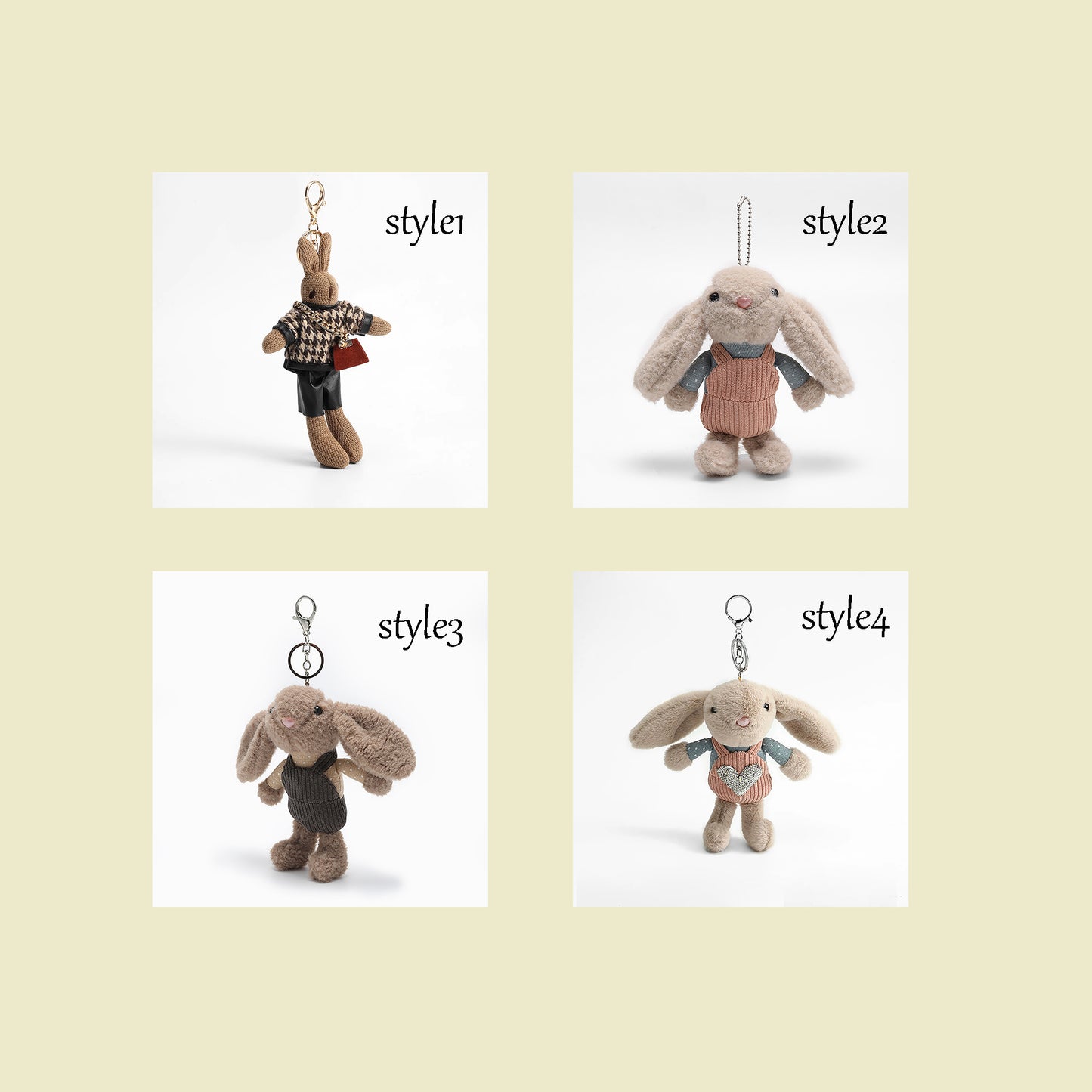Tote Bag Pendant, Plush Rabbit Keychain, Cute Bag Charm, Stylish and High-End Plush Doll Pendant