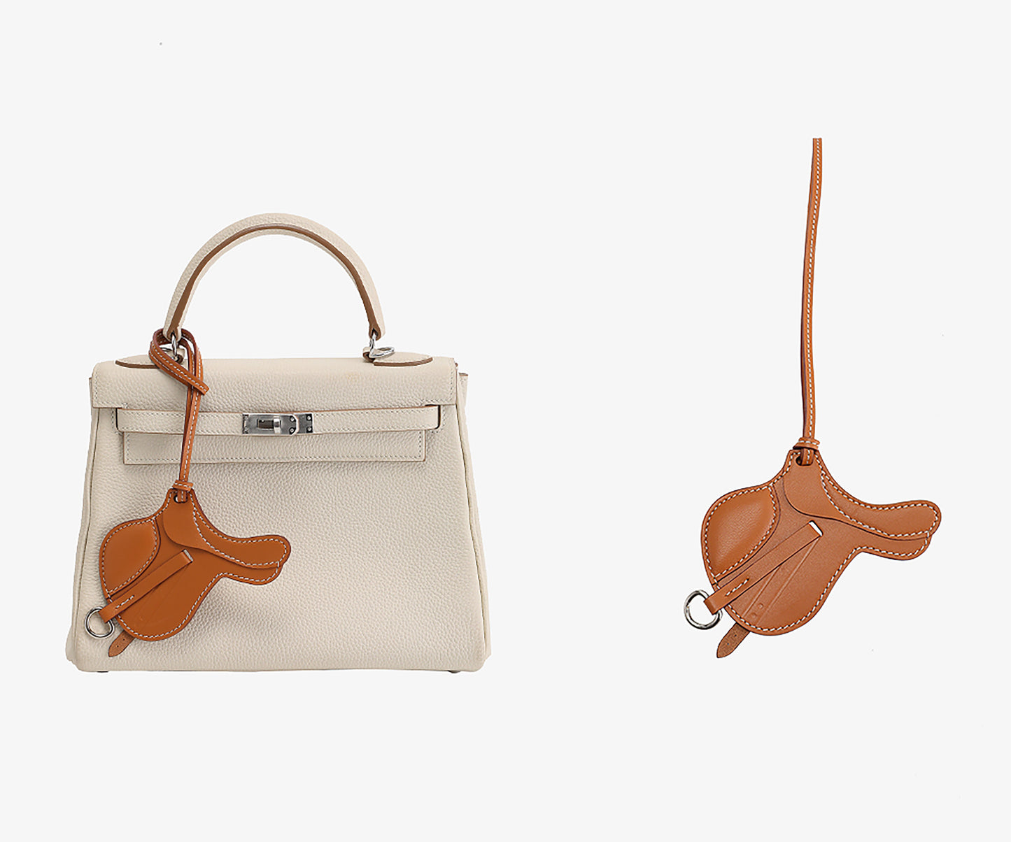 Saddle Pendant for Birkin Bag, Creative Luxury Pendant for Kelly Bag, Handmade Genuine Leather Accessory for Evelyn Bag