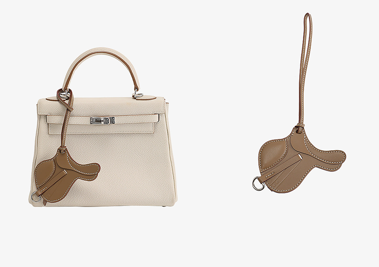 Saddle Pendant for Birkin Bag, Creative Luxury Pendant for Kelly Bag, Handmade Genuine Leather Accessory for Evelyn Bag