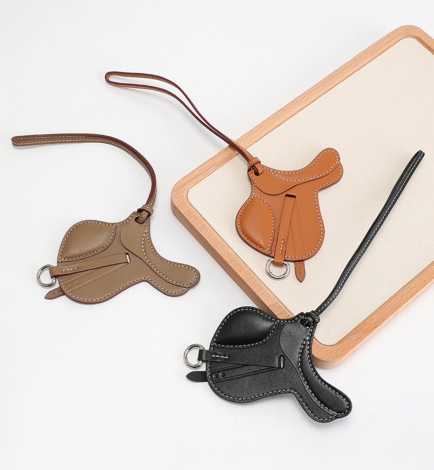 Saddle Pendant for Birkin Bag, Creative Luxury Pendant for Kelly Bag, Handmade Genuine Leather Accessory for Evelyn Bag