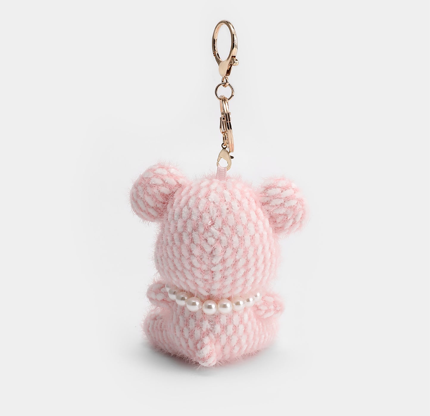 Cute Pink Bear Keychain & Bag Charm – Plush Bear Pendant, Soft and Fluffy Hanging Accessory for Bags, Backpacks, and Keys