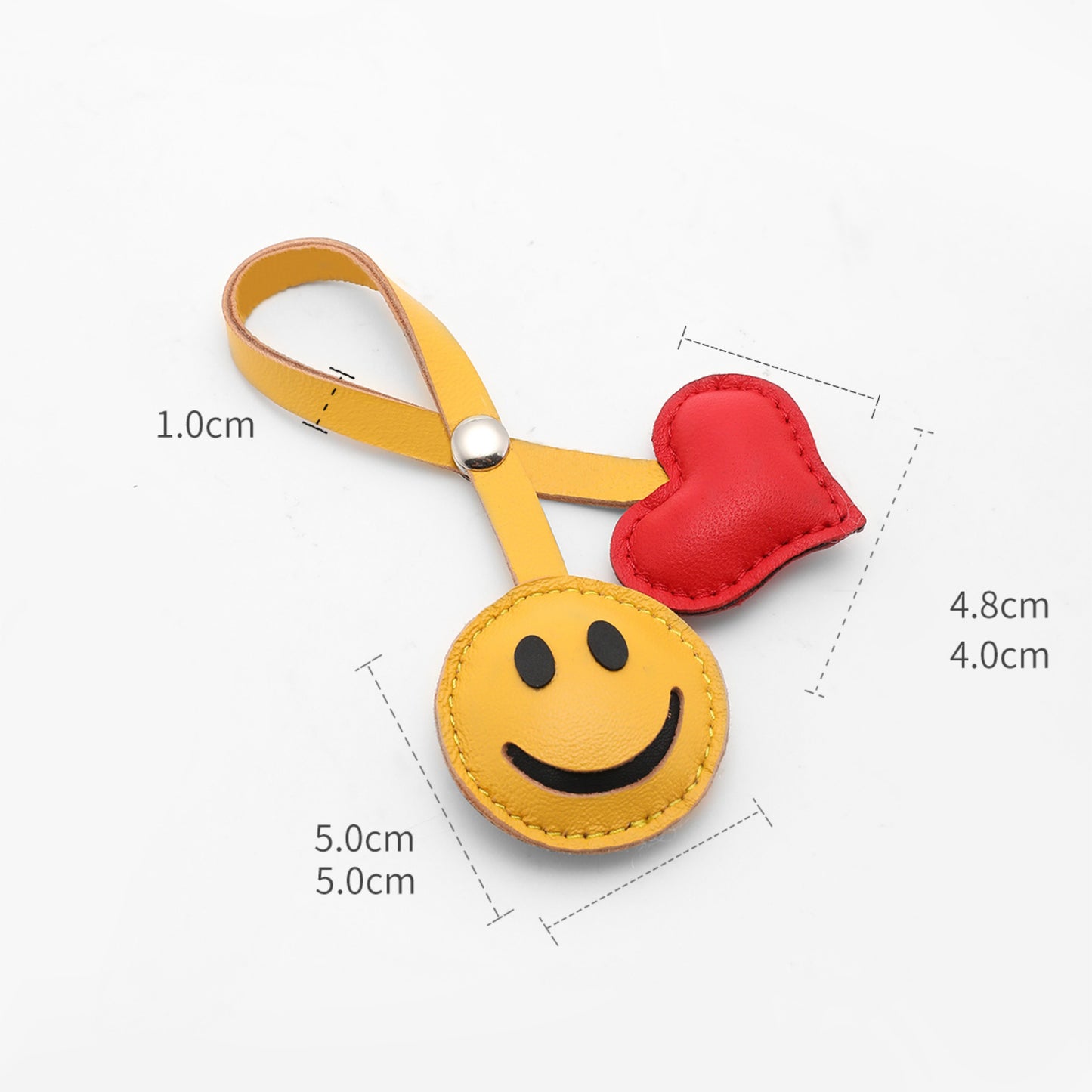 The Pliage Energy Bag Charm, genuine leather bag charm, smiley face style bag accessory,Yellow keychain