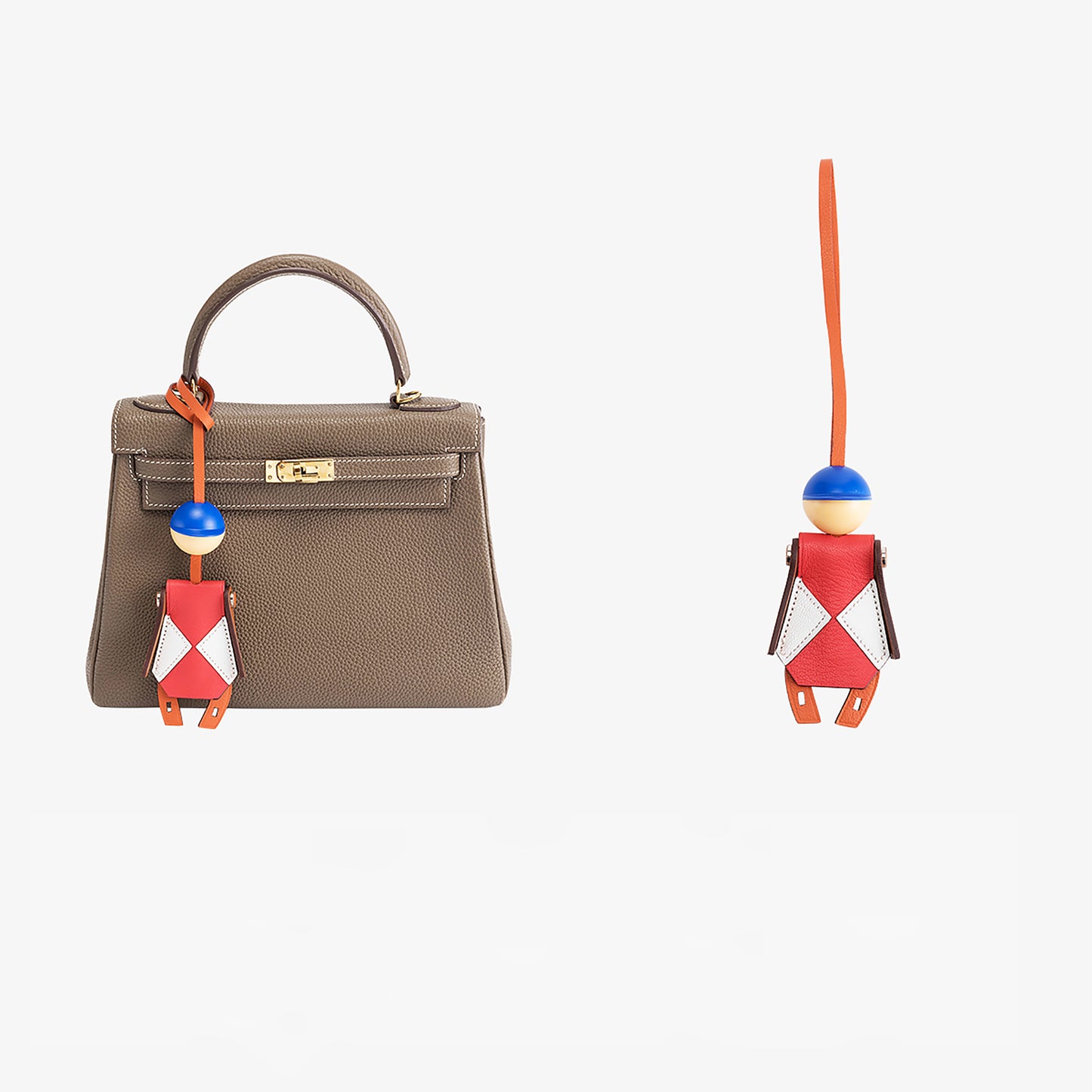 Leather Jockey Keychain Pendant – Stylish Horse Rider Charm for Evelyn, Birkin, and Kelly Bags