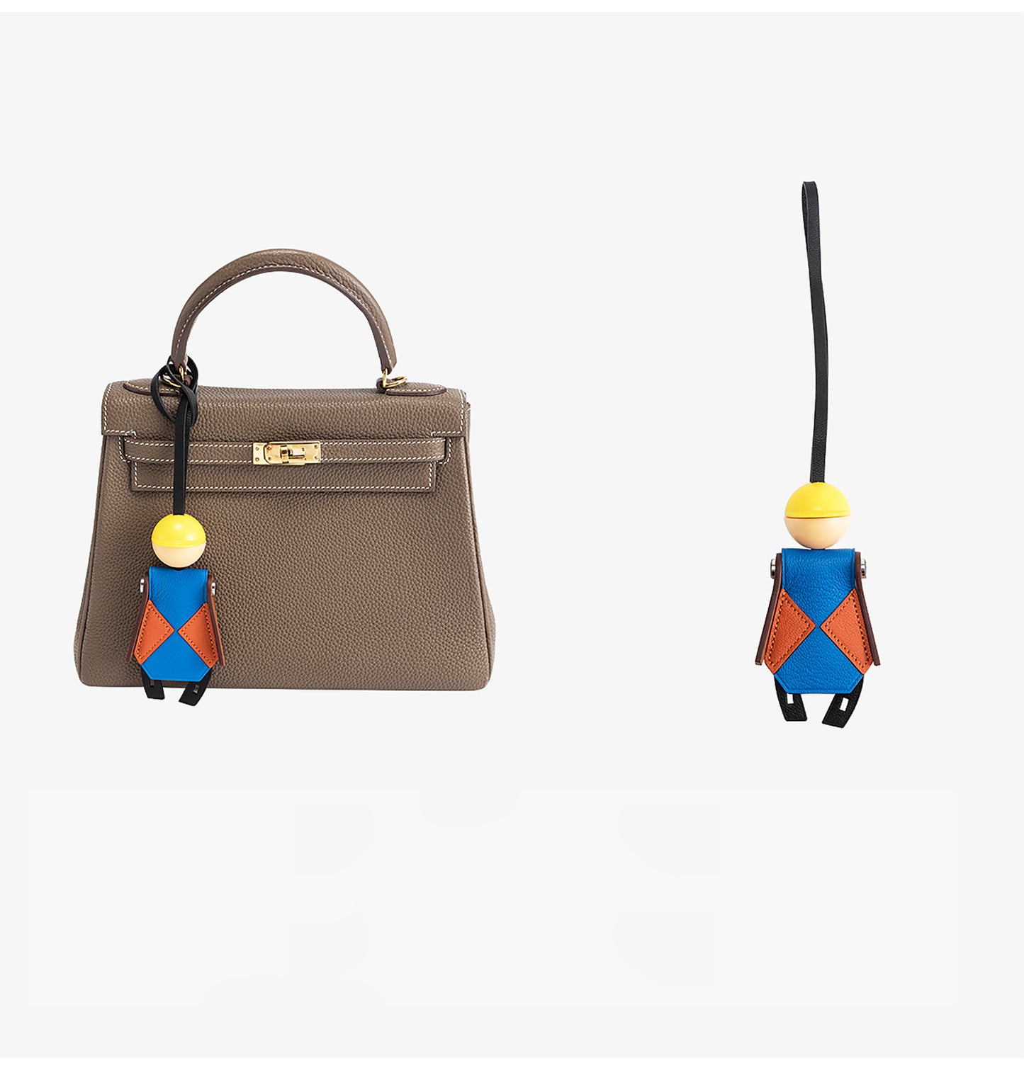 Leather Jockey Keychain Pendant – Stylish Horse Rider Charm for Evelyn, Birkin, and Kelly Bags