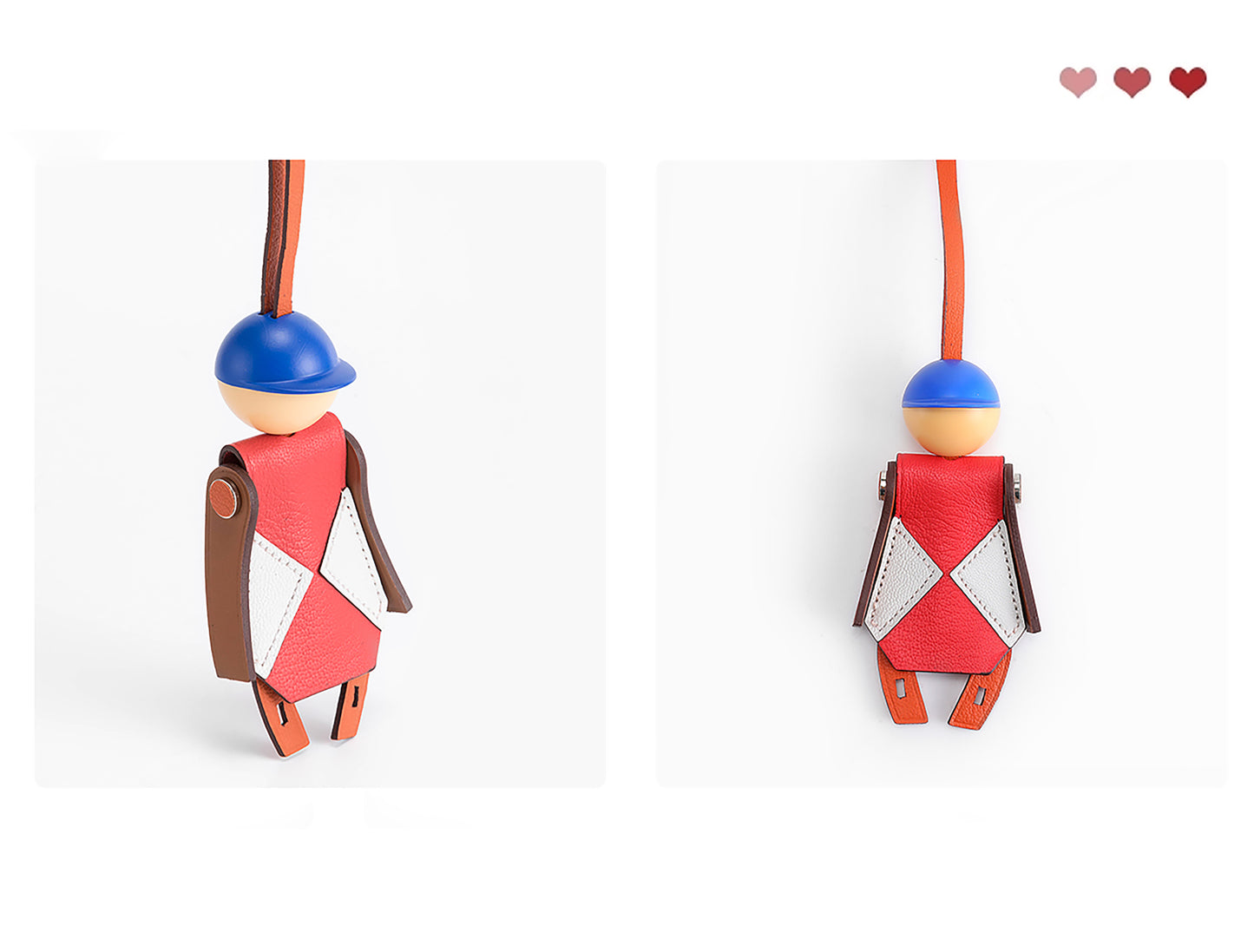 Leather Jockey Keychain Pendant – Stylish Horse Rider Charm for Evelyn, Birkin, and Kelly Bags