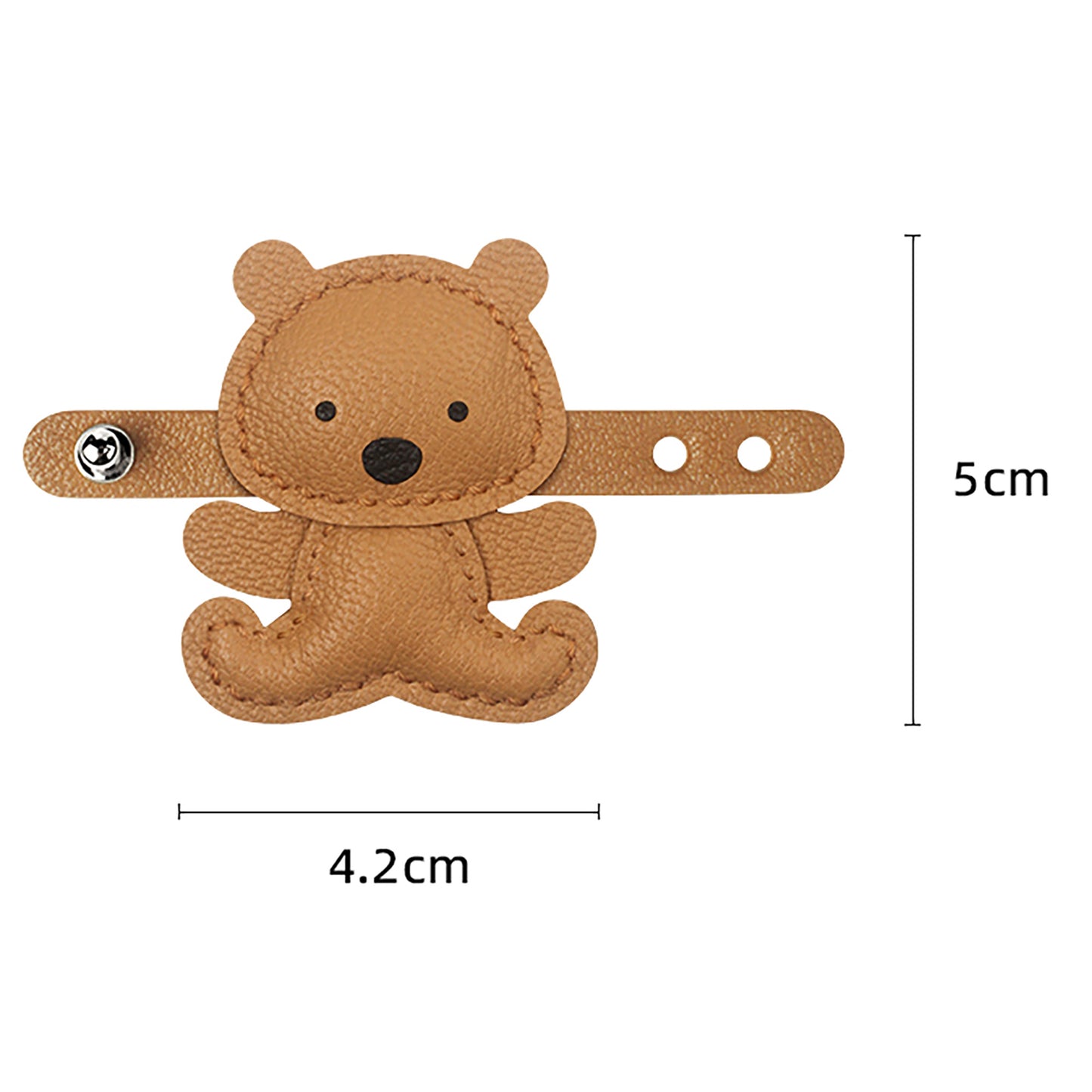 Cream Bear Bag Charm, Cute Genuine Leather, Niche Luxe Handmade Gift.