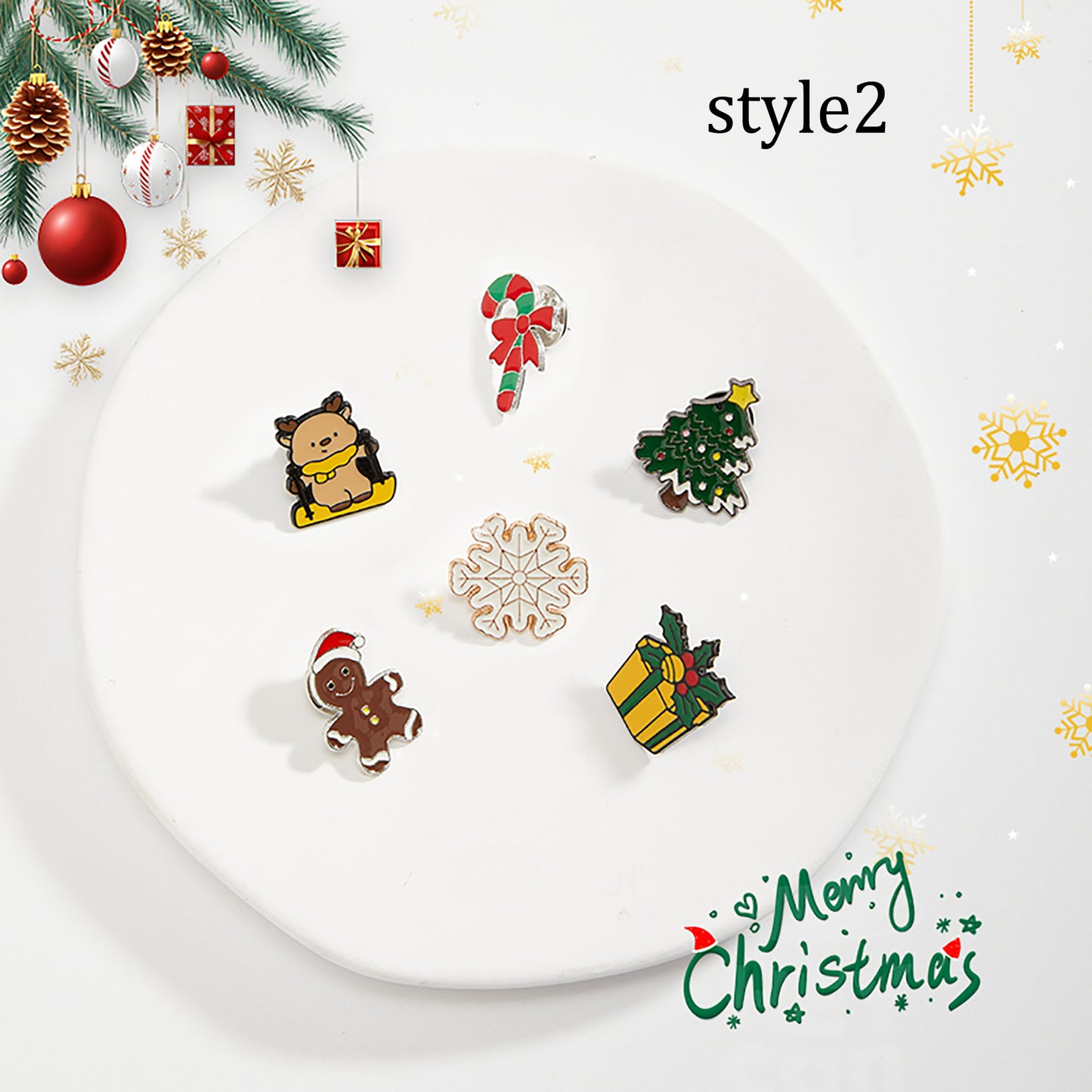 Christmas Creative Brooches – Reindeer, Snowman, Christmas Tree, Stocking, and Gift Pin Badges, Perfect for Clothing & Backpack Accessories