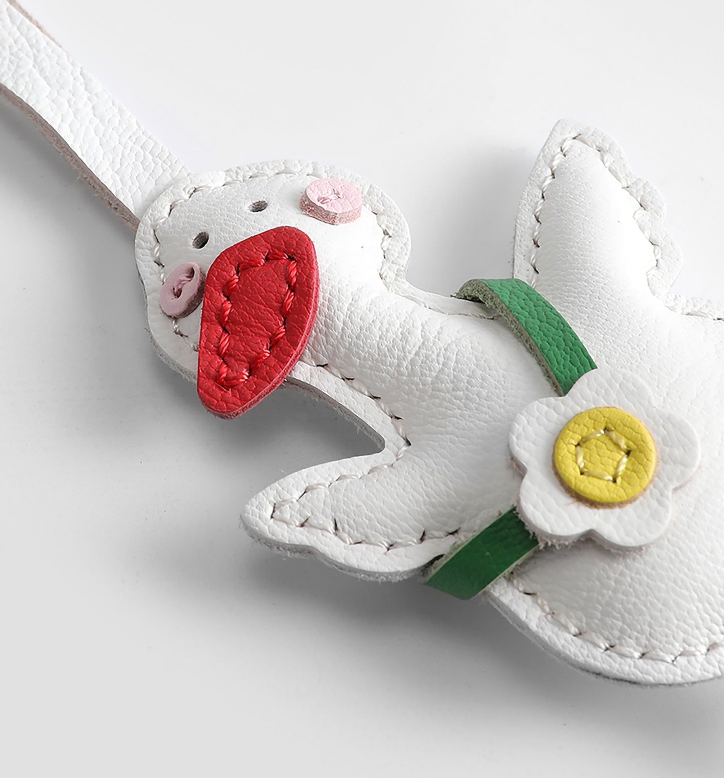 Handcrafted Genuine Leather Duck Keychain Charm