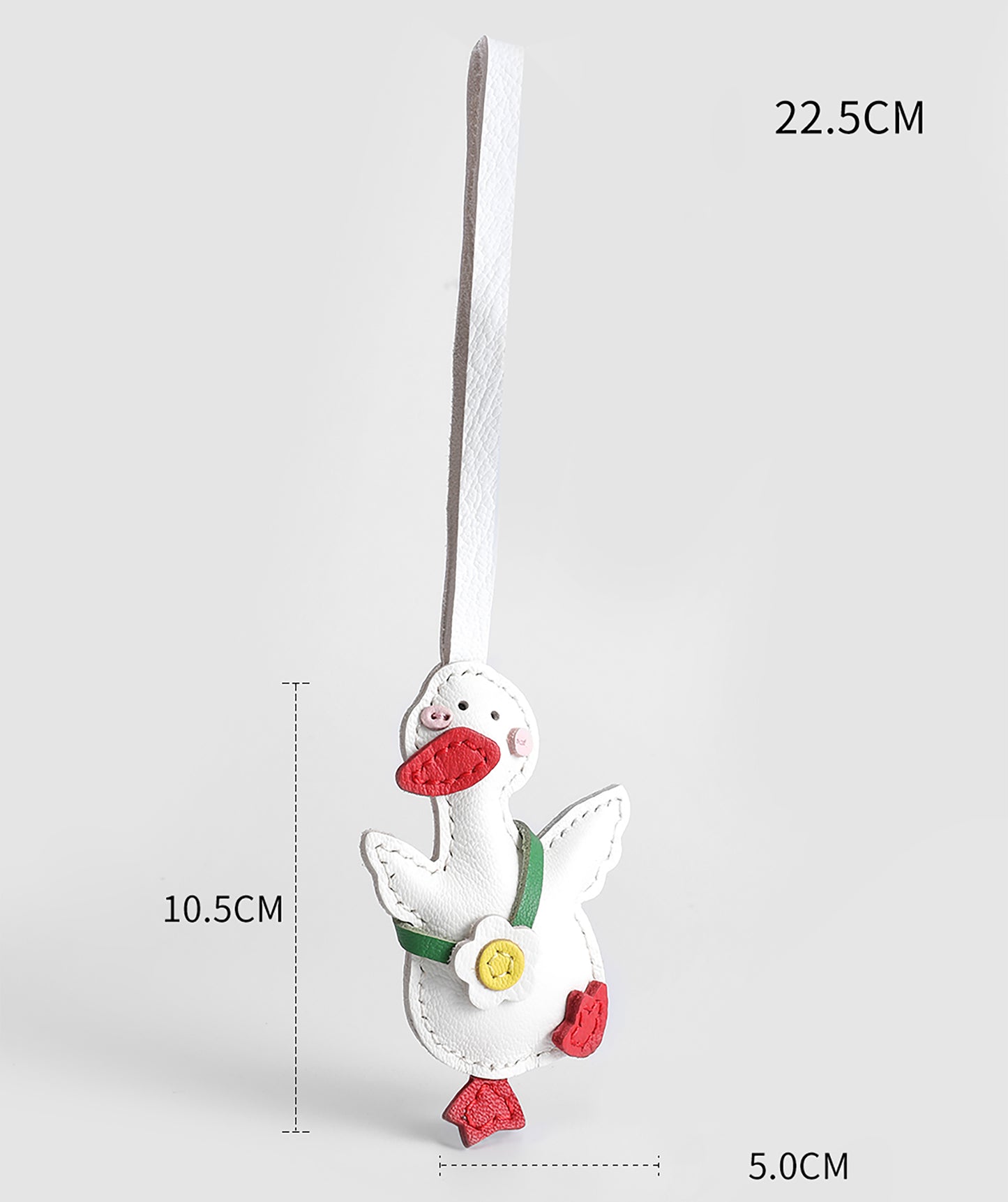 Handcrafted Genuine Leather Duck Keychain Charm