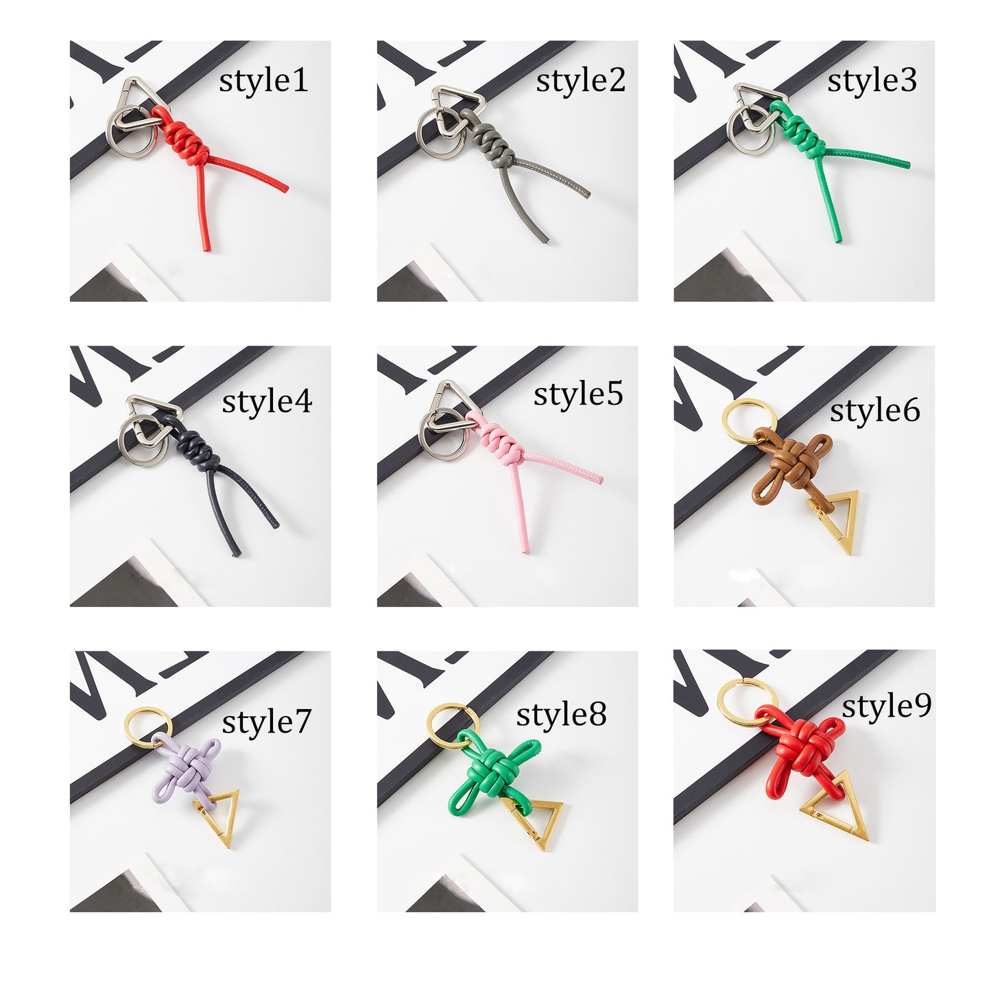 Handcrafted Lambskin BV Braided Rope Keychain – Stylish Bag Charm and Key Holder Accessory