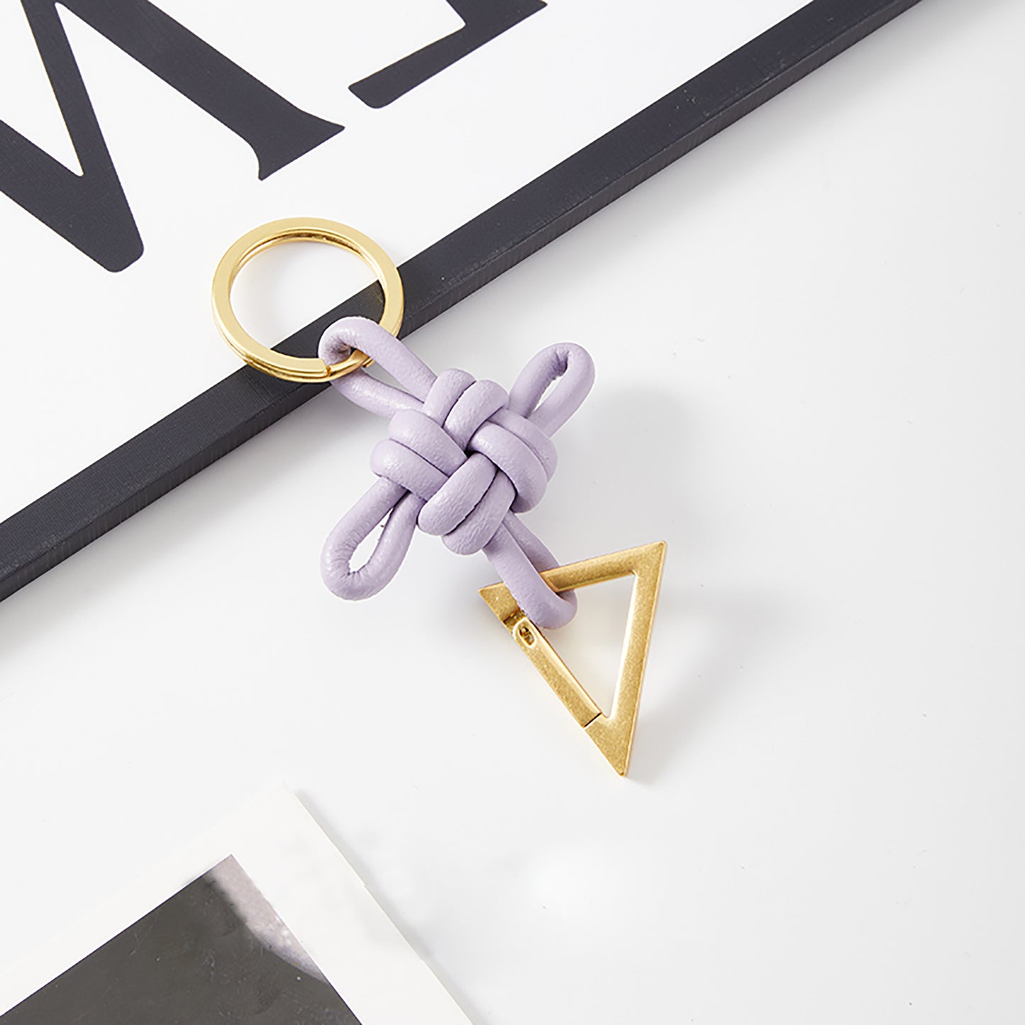 Handcrafted Lambskin BV Braided Rope Keychain – Stylish Bag Charm and Key Holder Accessory