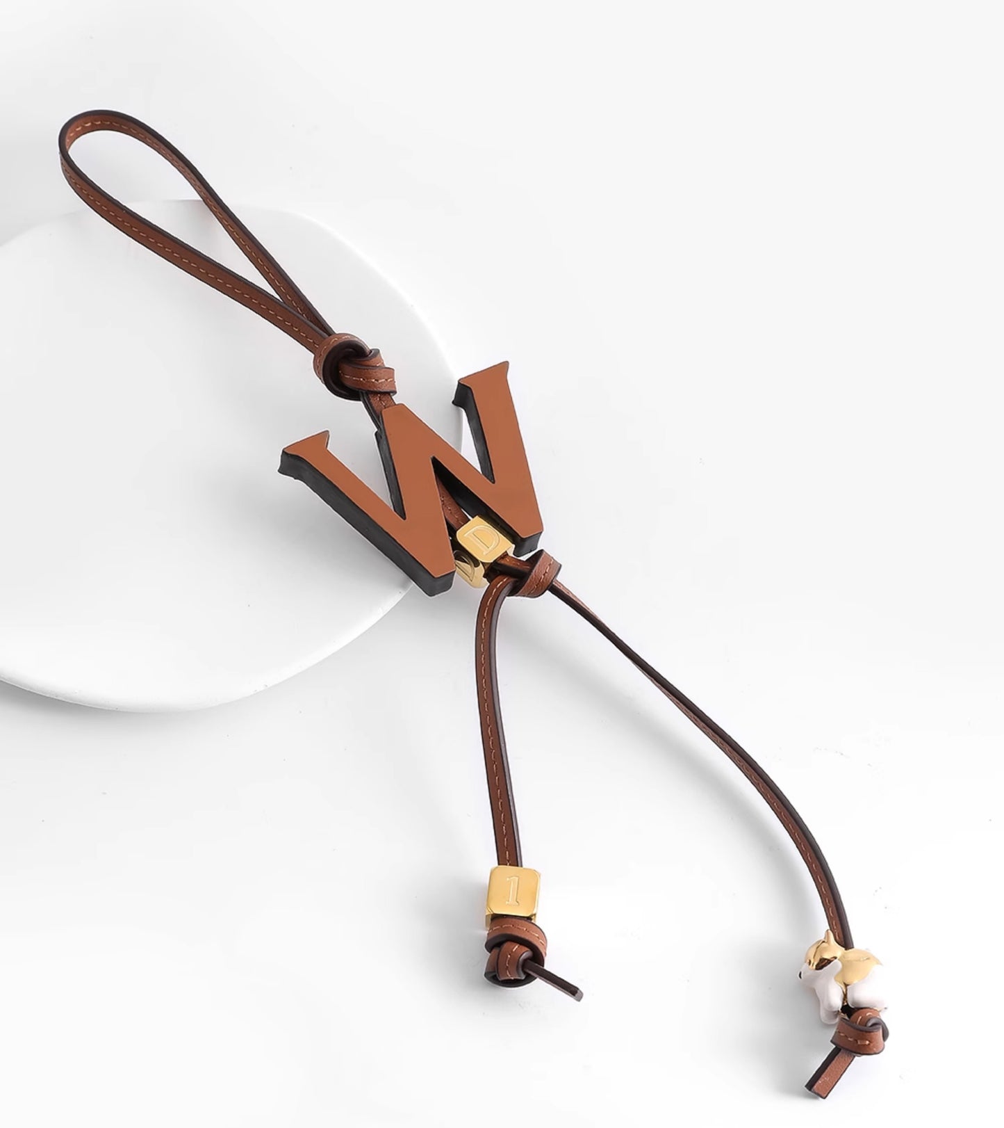 Bag letter accessories, genuine leather charm, high-end keychain