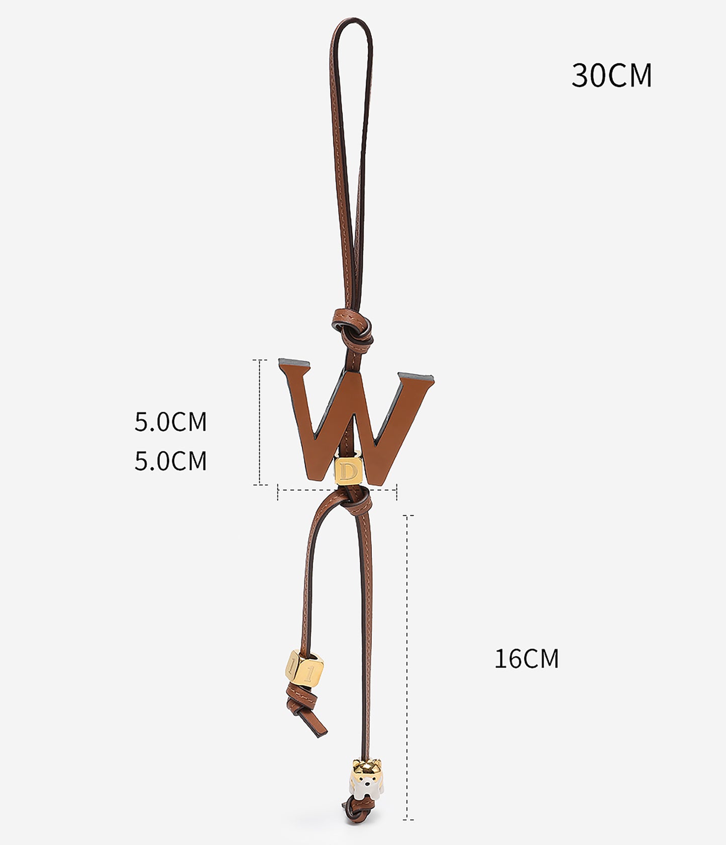 Bag letter accessories, genuine leather charm, high-end keychain