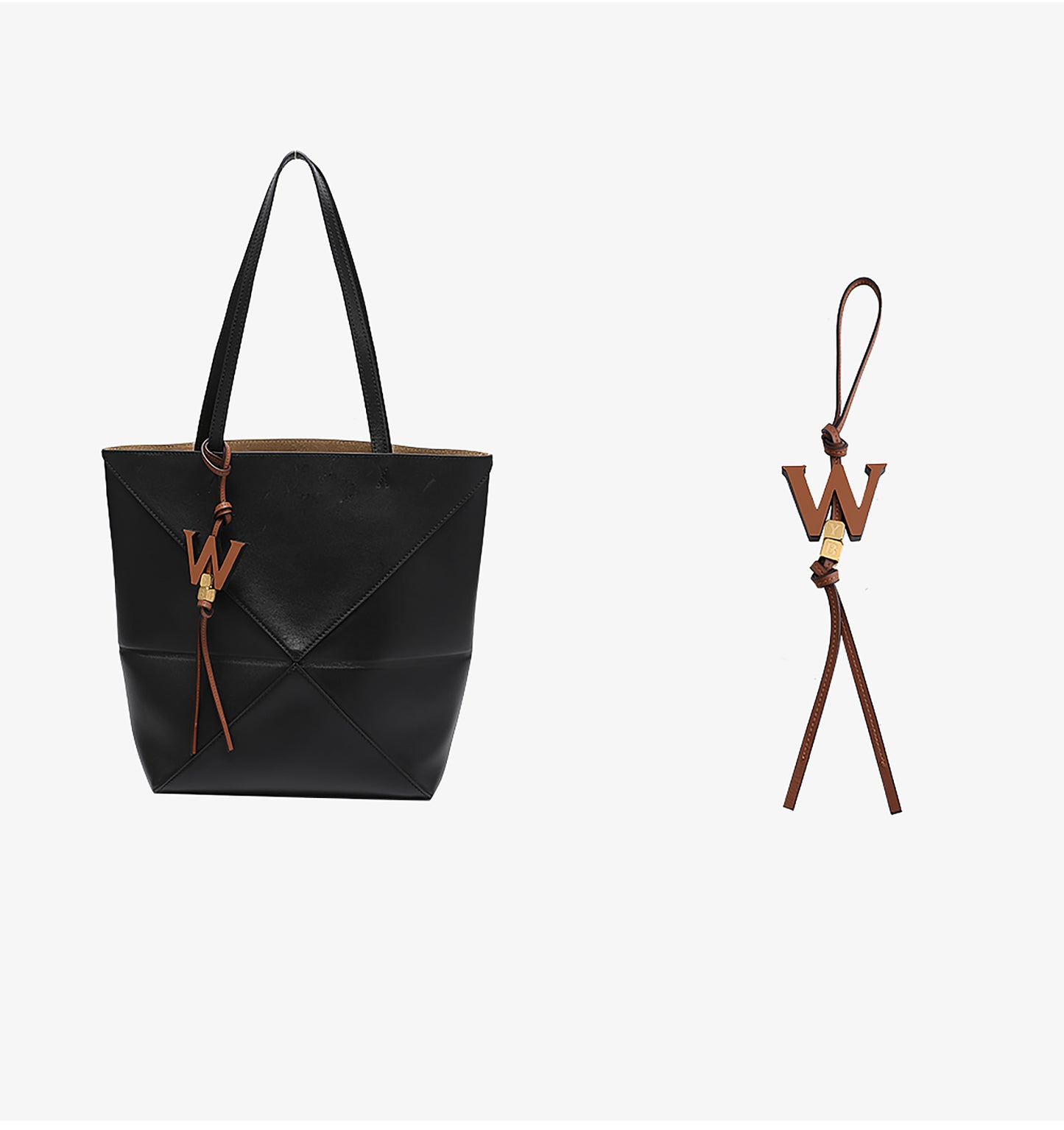 Bag letter accessories, genuine leather charm, high-end keychain