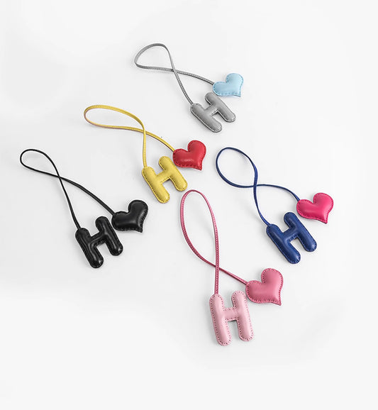 Le Pliage Original Bag Charm, Letter Strap, Genuine Leather Bag Decoration, Creative Keychain