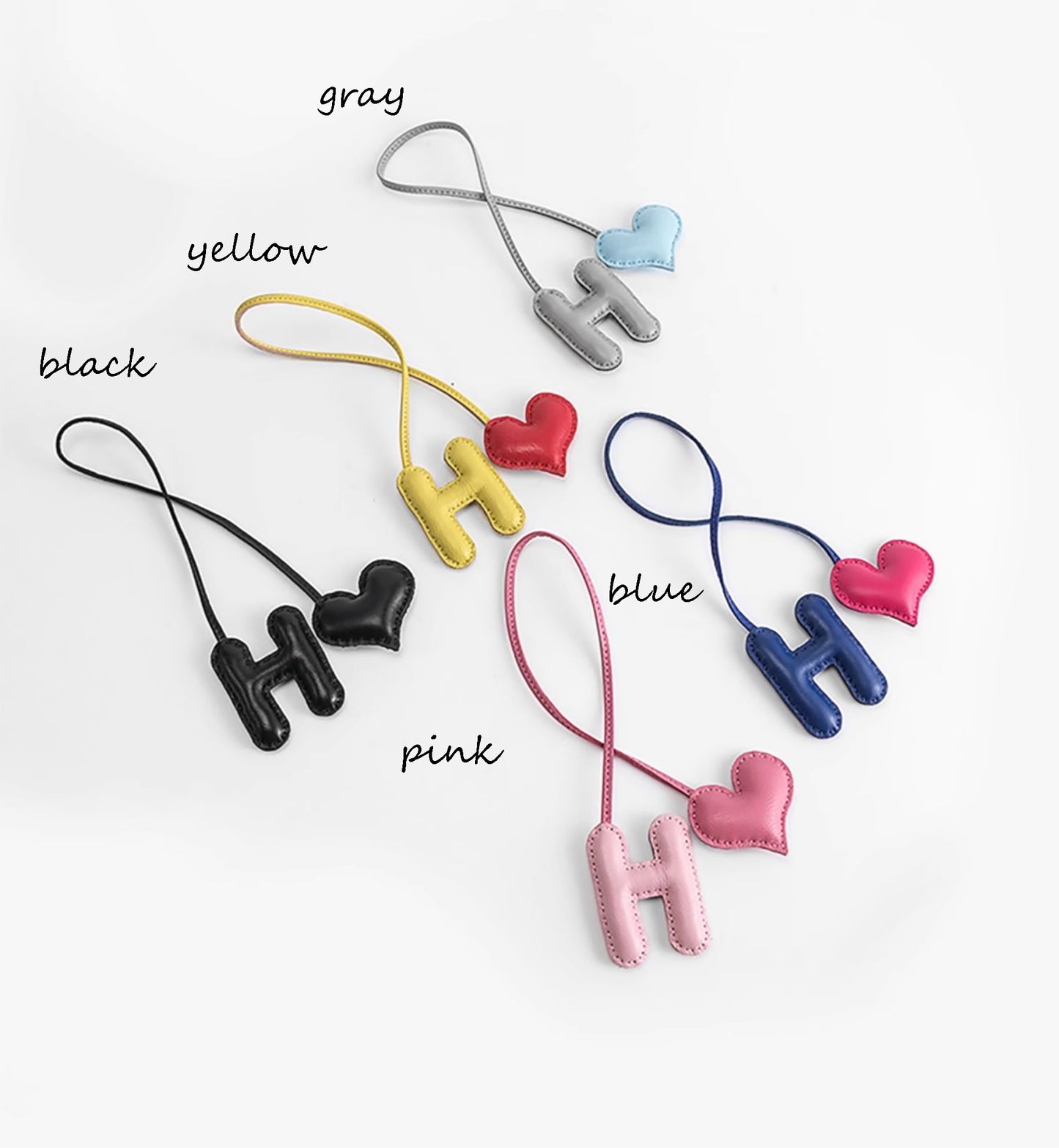 Le Pliage Original Bag Charm, Letter Strap, Genuine Leather Bag Decoration, Creative Keychain