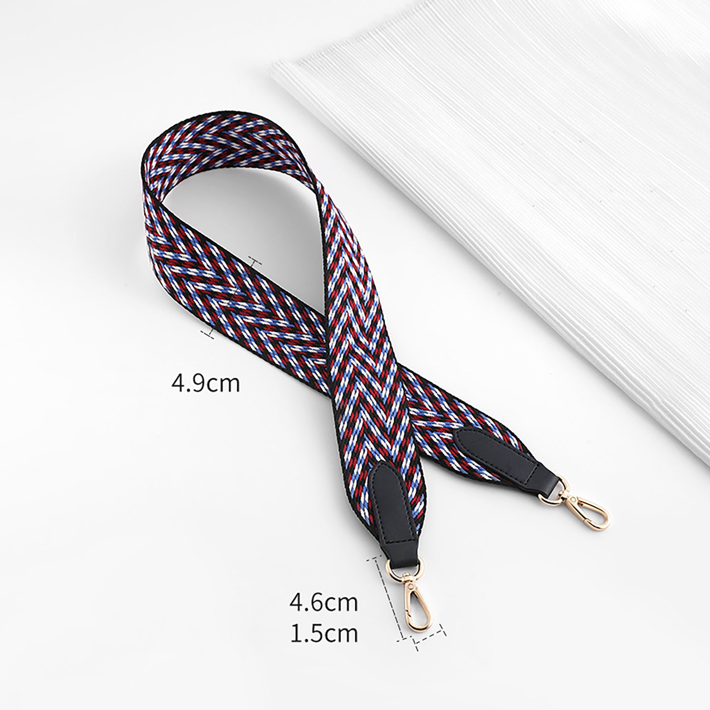 5cm Canvas woven shoulder strap for Kelly bag, purple striped design