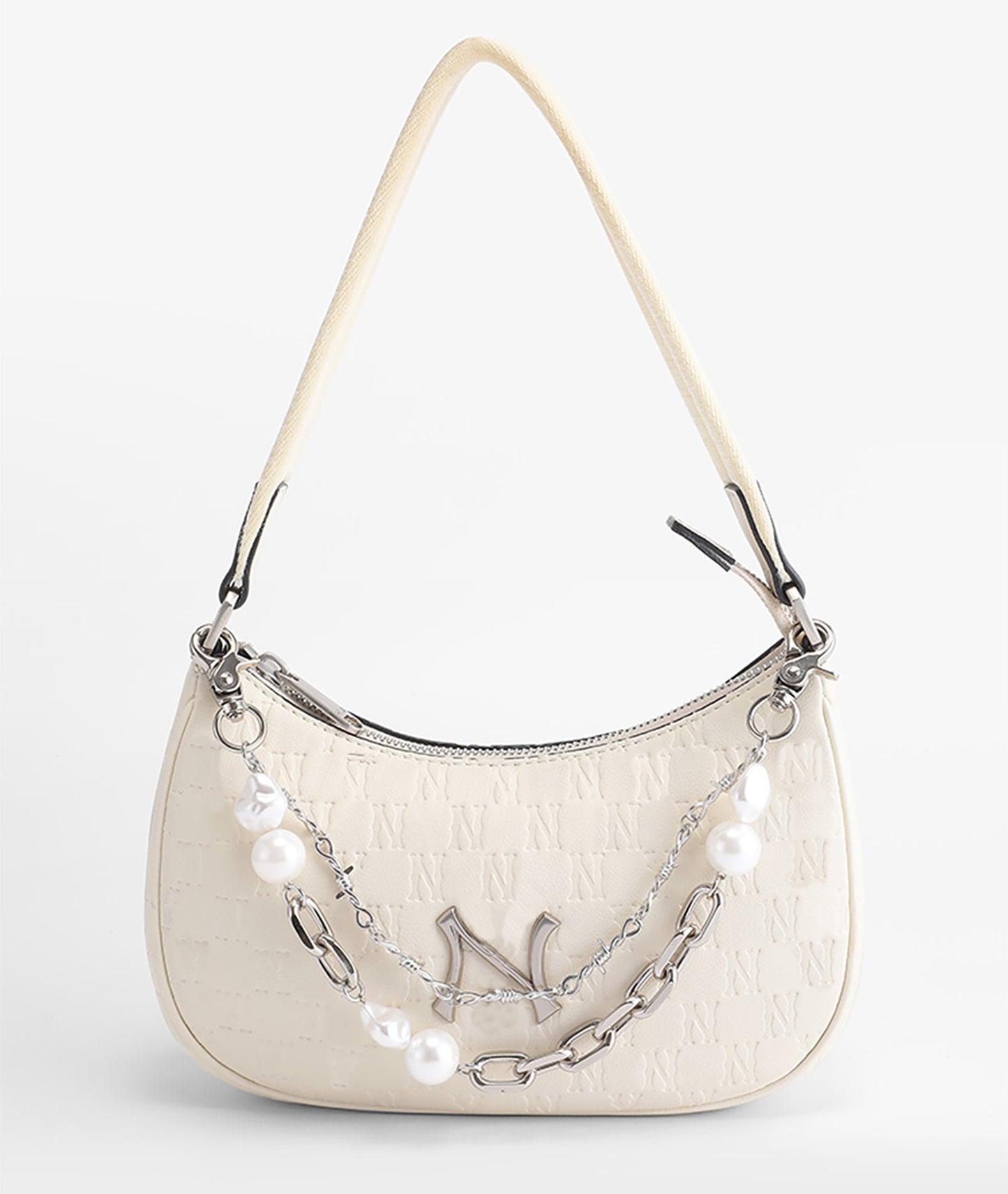 Underarm Bag Decorative Chain Modification – High-End Pearl & Metal Double Layer Chain Accessory