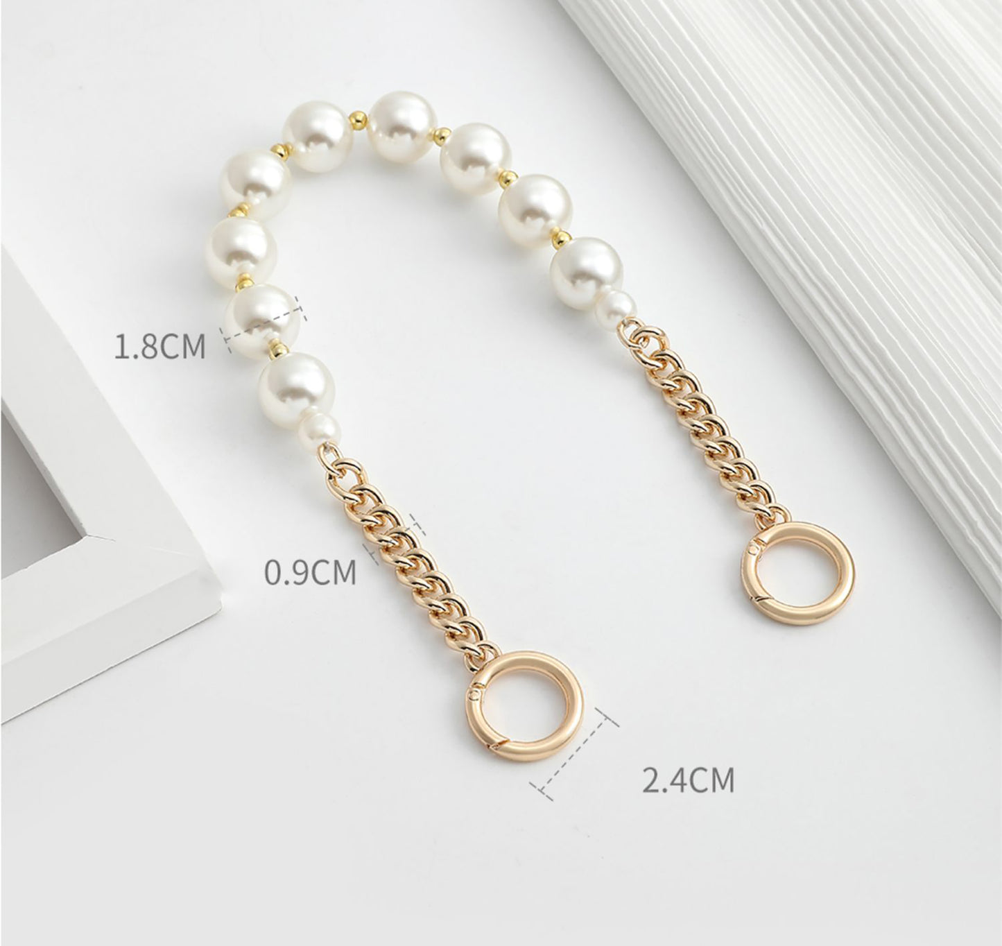 Versatile pearl metal chain handle, bag chain strap, replacement handle chain accessory for shoulder straps