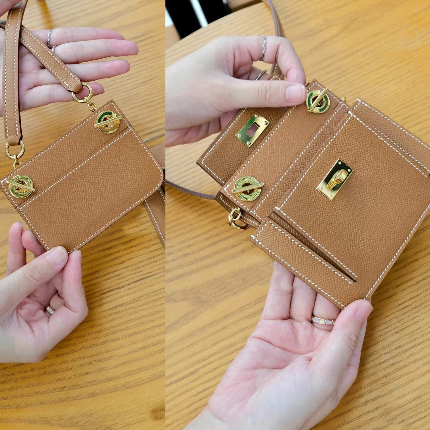 Handmade The Epsom insert with wallet strap for Kelly Pocket Compact wallet