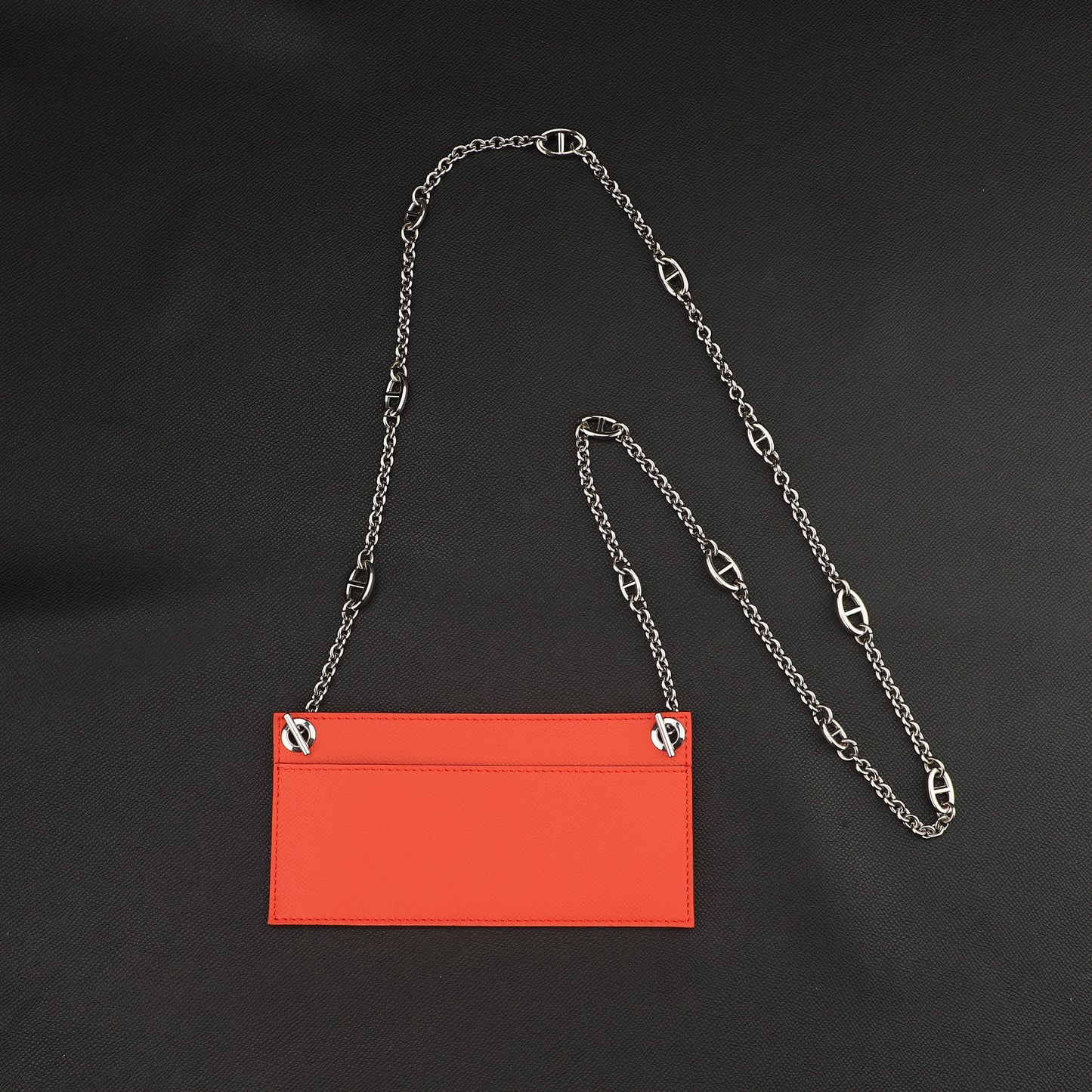Chain wallet strap with leather insert for Kelly Long wallet and constance long wallet,Chain crossbody strap for constance wallet