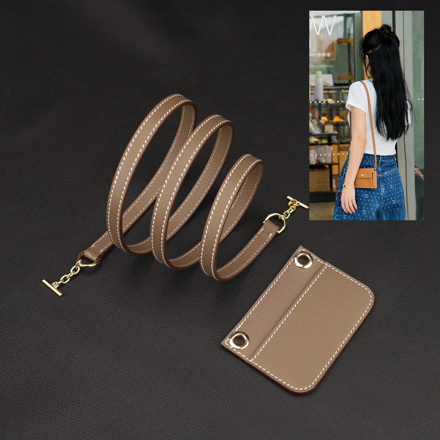 Handmade The Epsom insert with wallet strap for Kelly Pocket Compact wallet