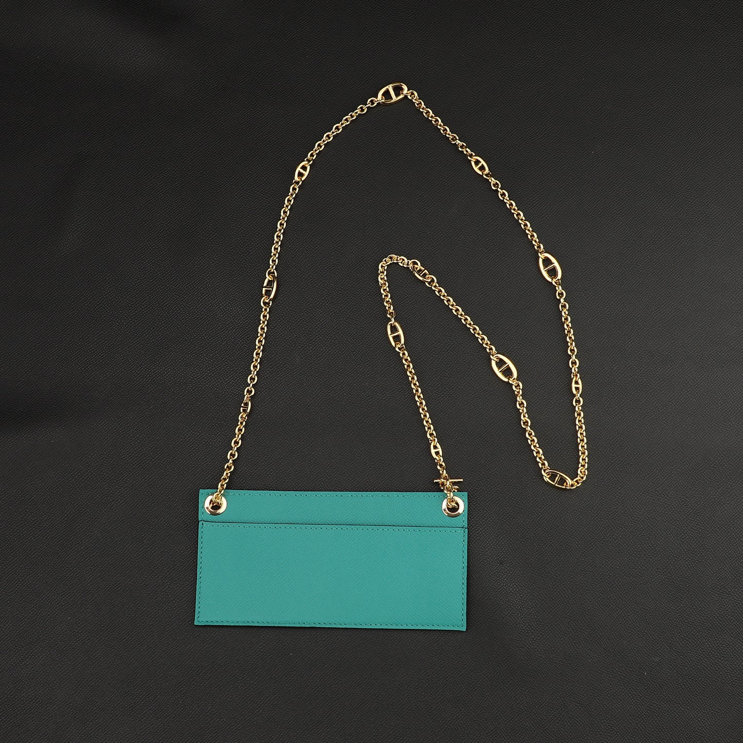 Chain wallet strap with leather insert for Kelly Long wallet and constance long wallet,Chain crossbody strap for constance wallet