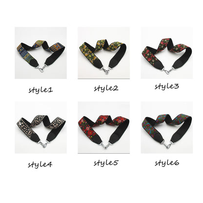 2025 New Color-Block Bag Strap, Embroidered Wide Shoulder Strap with Ethnic Style, Leather Crossbody & Shoulder Strap